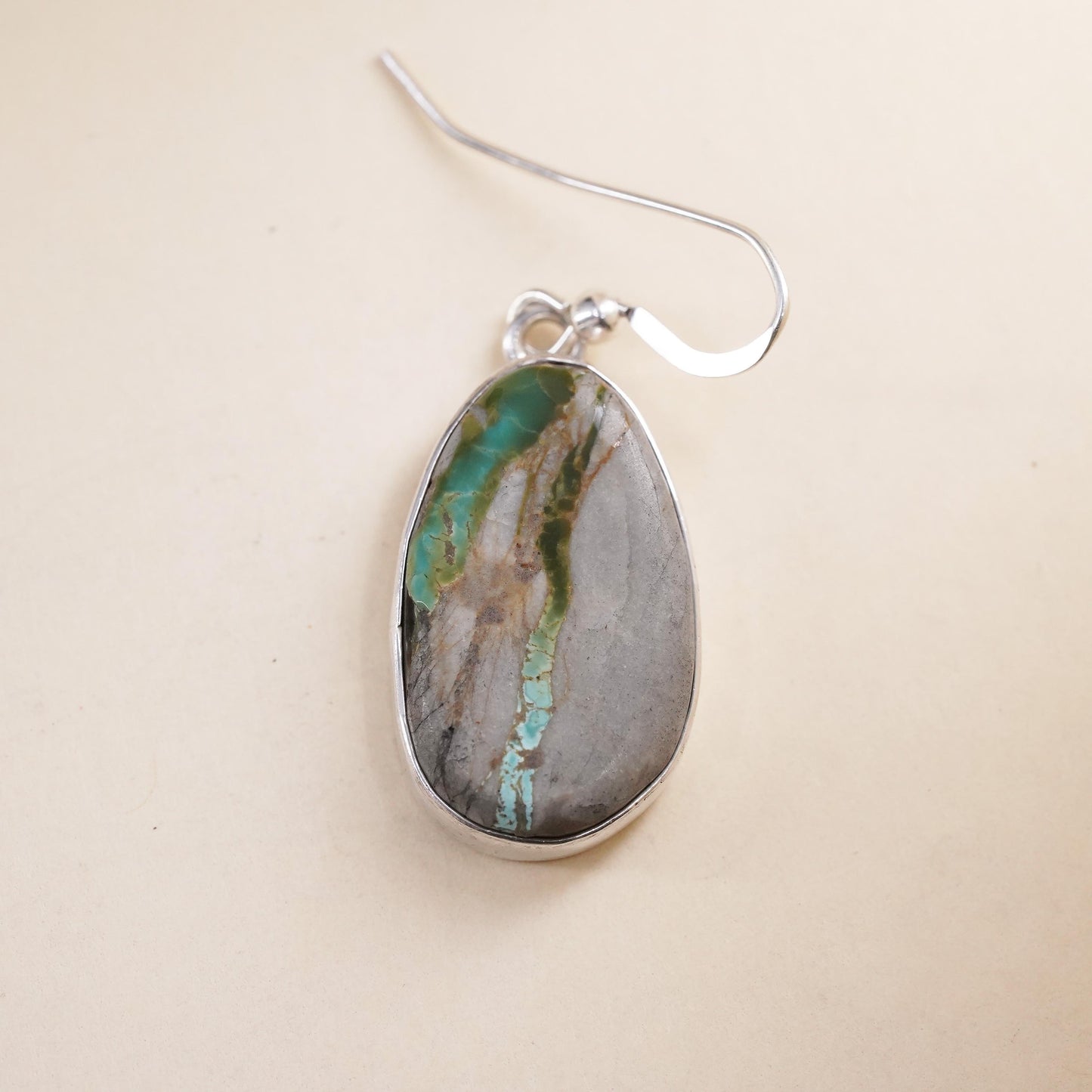 Native American Joe Delgarito single earring Sterling 925 silver pendant Jasper