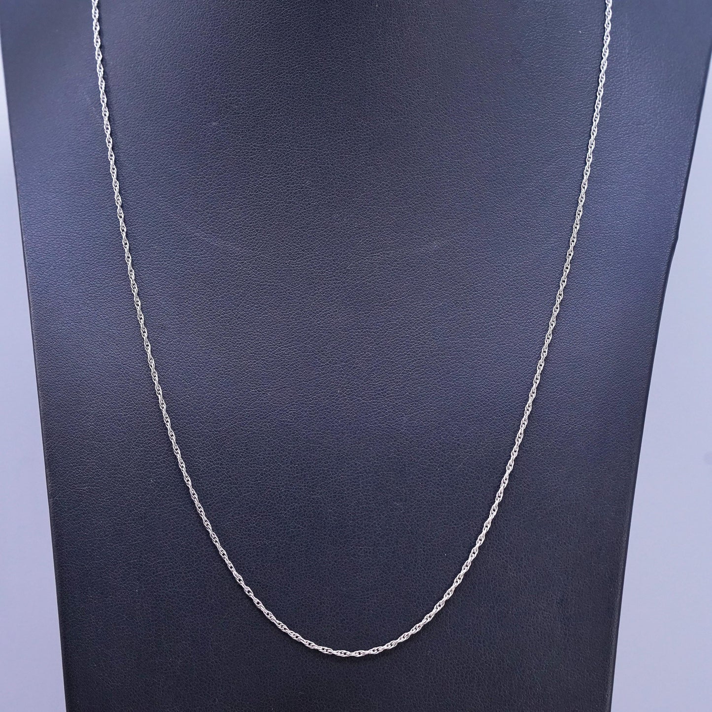 22" 1mm, vintage Sterling silver necklace, 925 Singapore rope chain