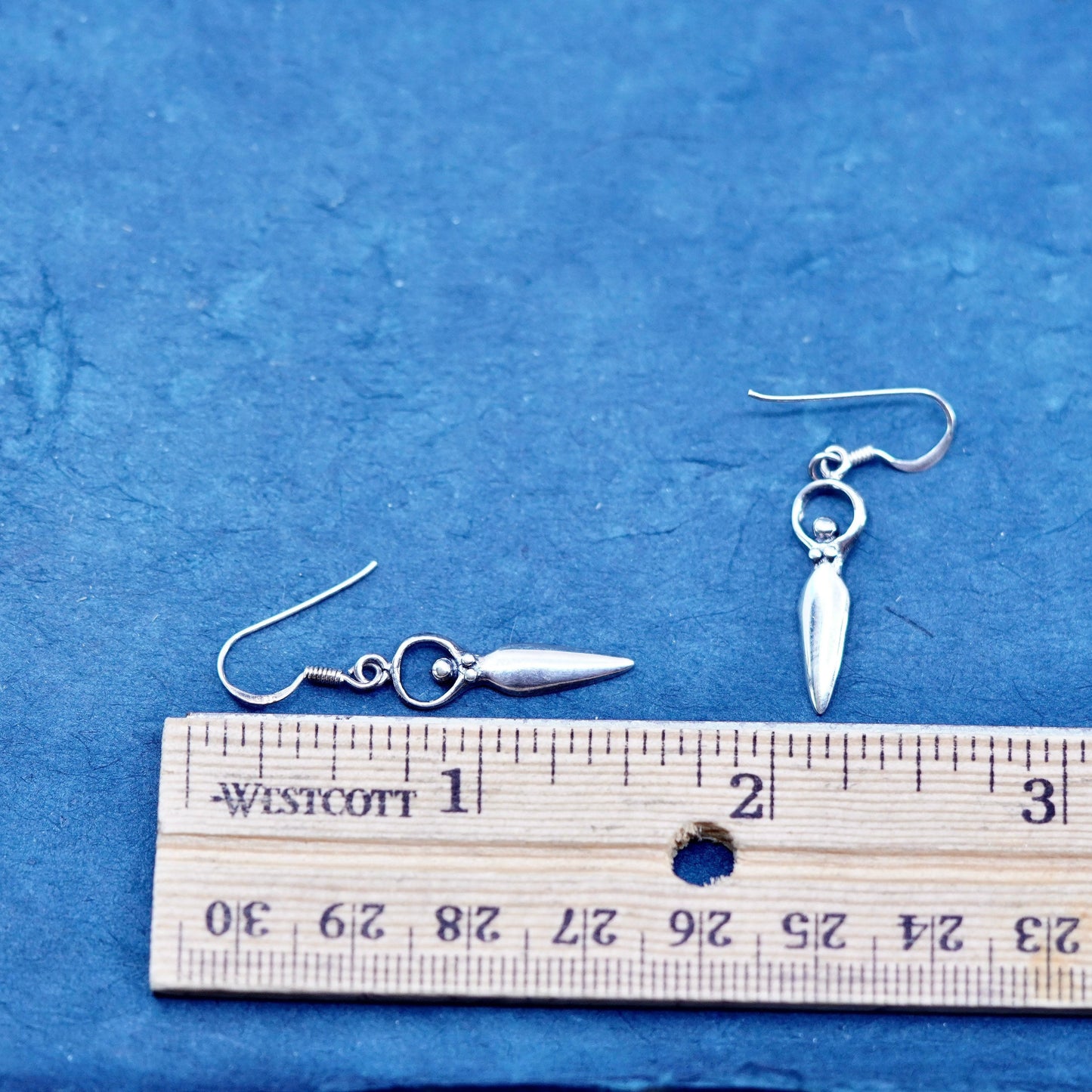 Vintage Sterling Silver handmade Earrings. 925 fertility goddess dangles