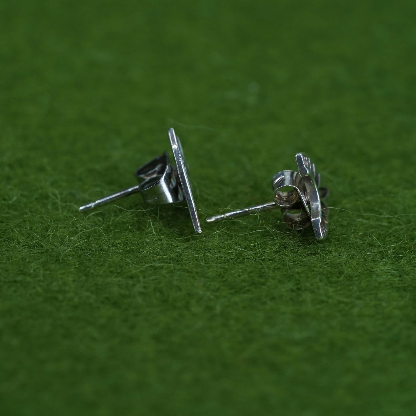 Vintage sterling silver studs, handmade 925 earrings