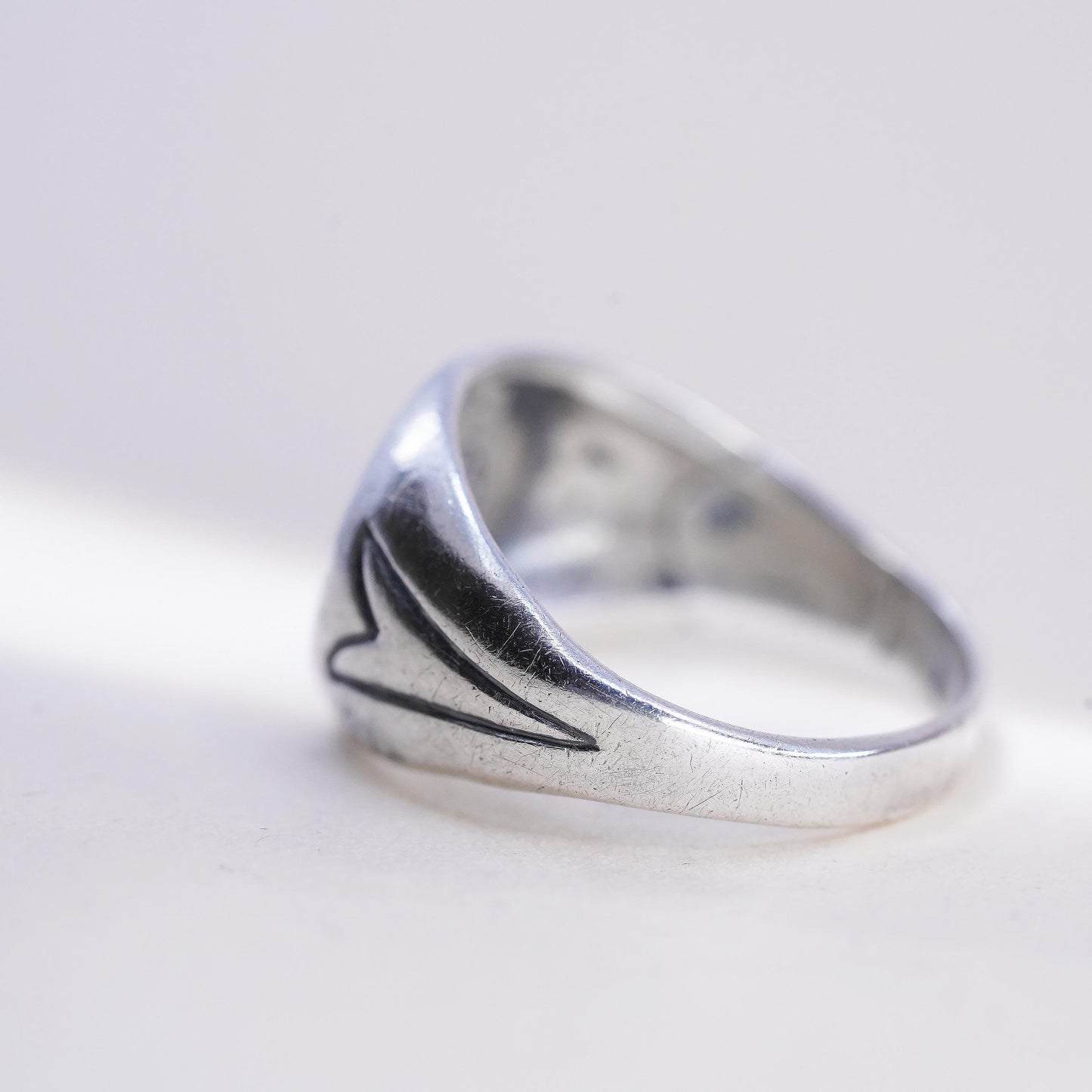 Size 8, Native American Bell Trading sterling silver ring, 925 band thunderbird