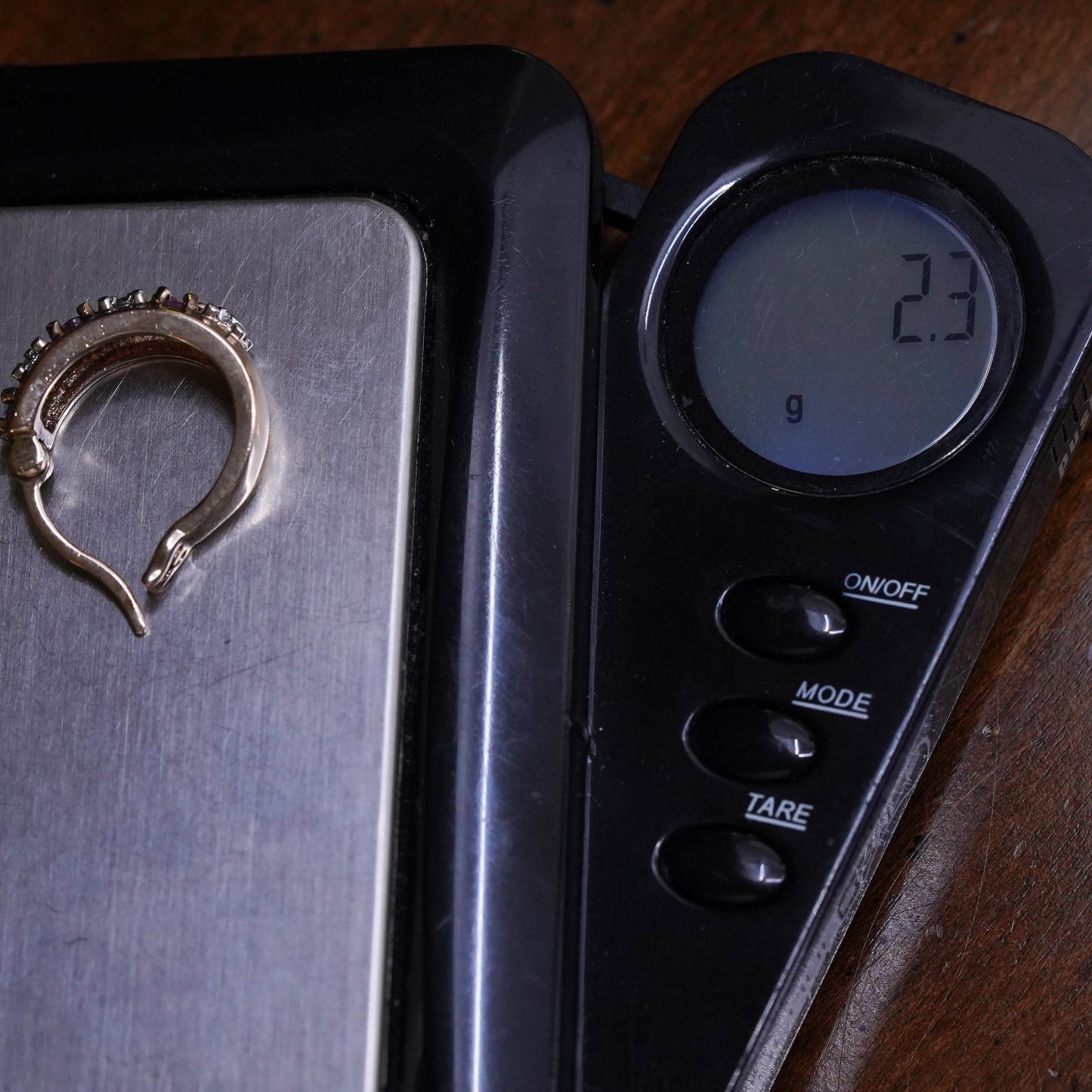 0.5”, vermeil gold over sterling silver single earring, 925 huggie hoop diamond