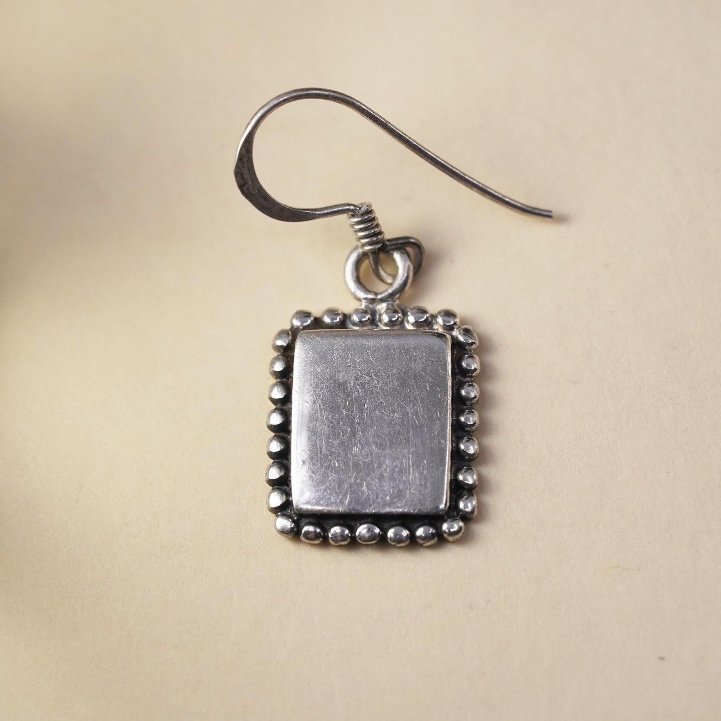 Vintage Sterling silver handmade pendant, 925 tag single earring