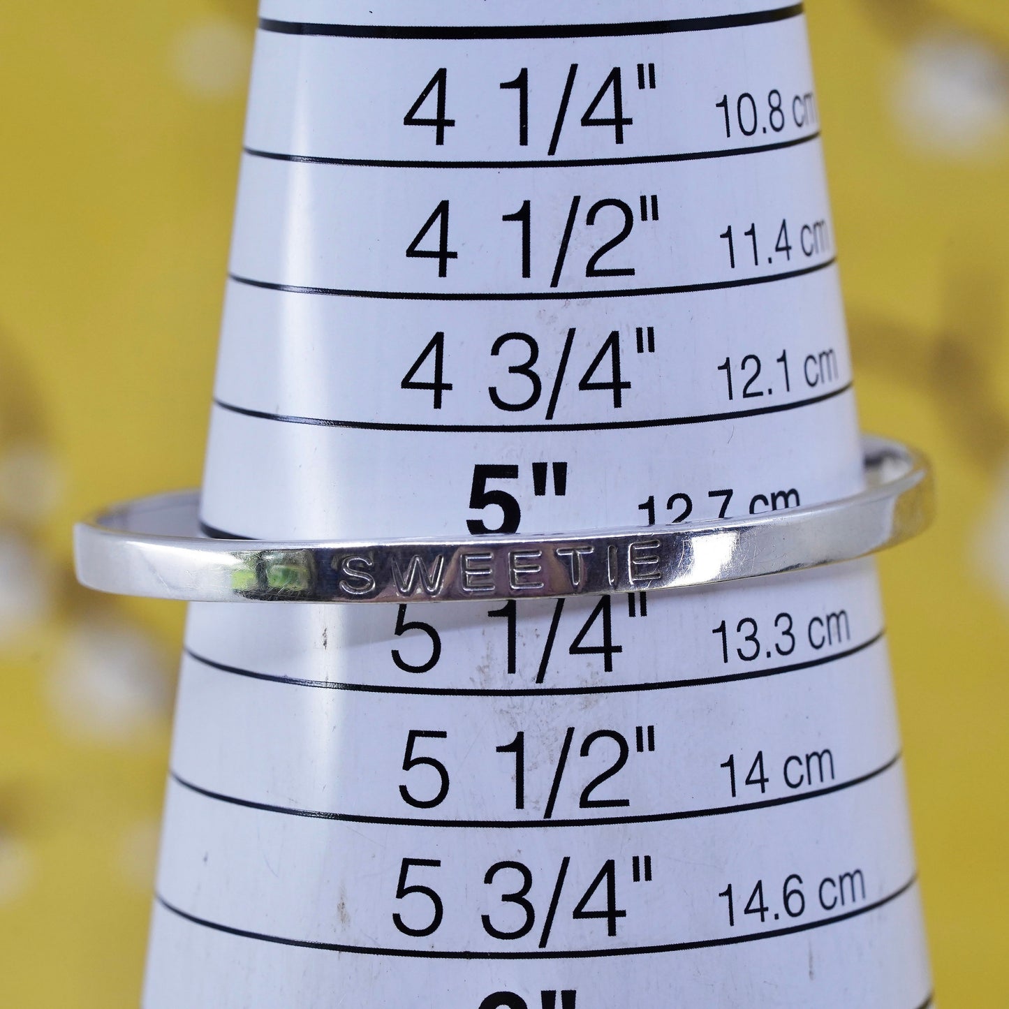 5", southwestern Sterling silver handmade bracelet, 925 cuff embossed “Sweetie”