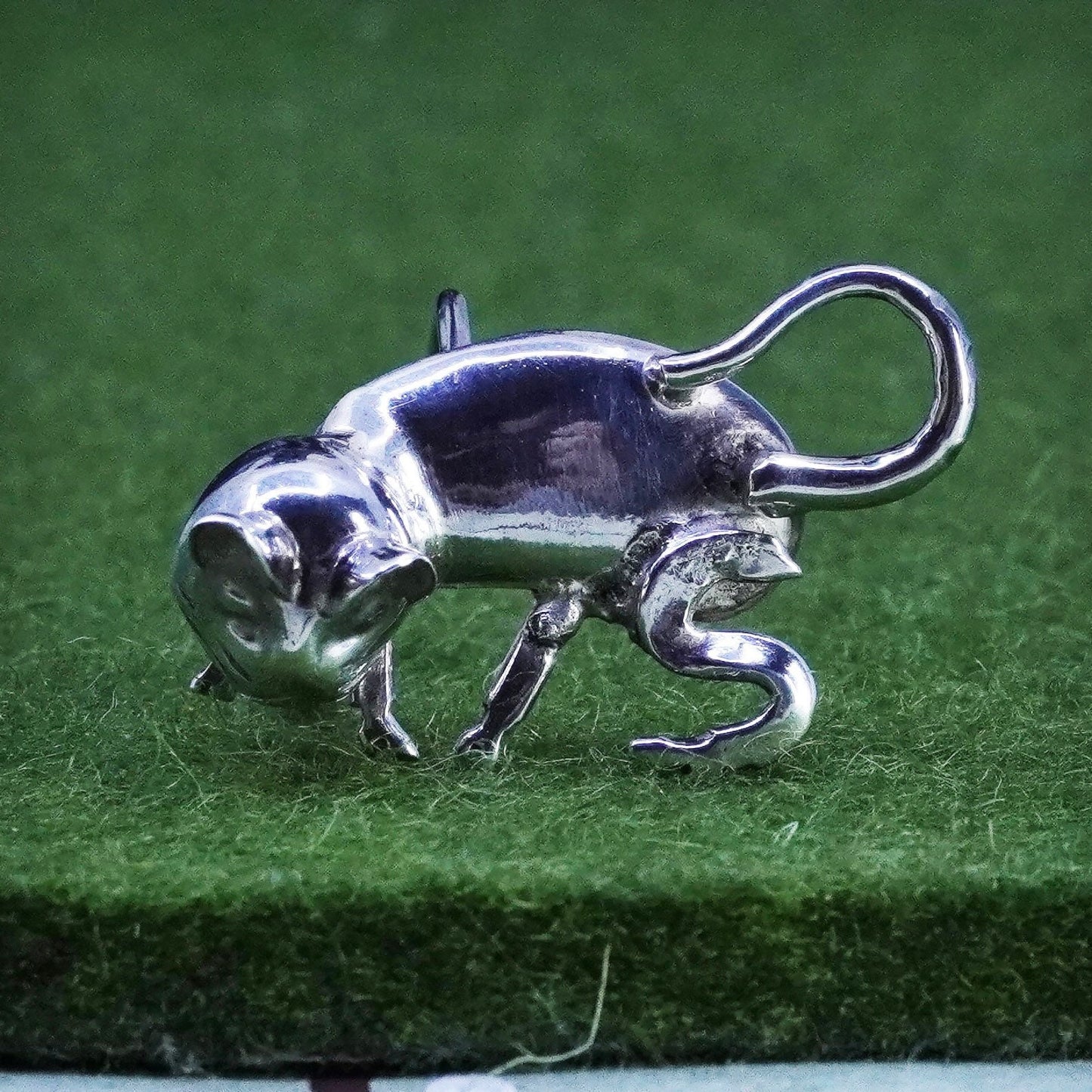 Vintage sterling 925 silver handmade earring, cat kitty earcuff
