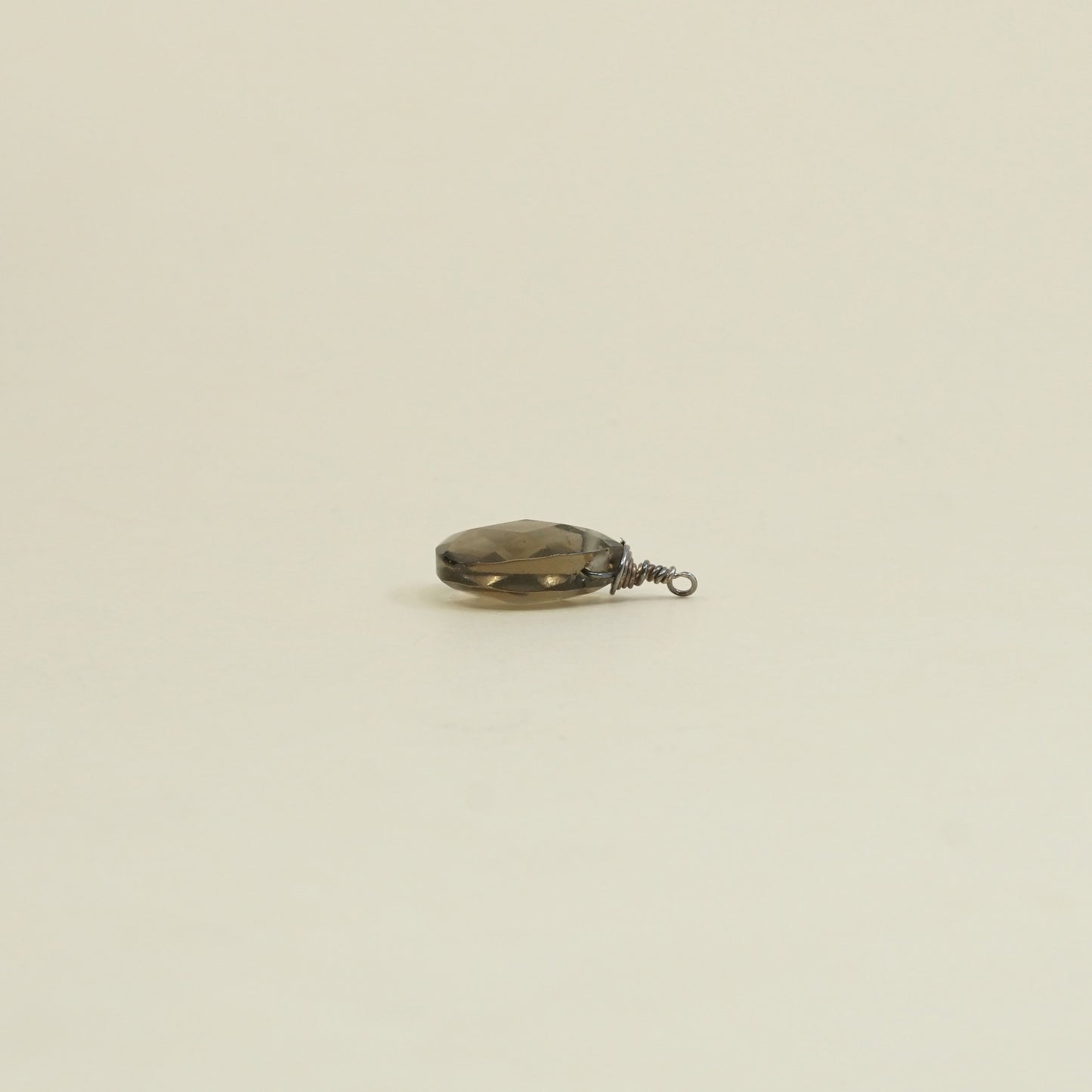 Sterling silver pendant, solid 925 silver with teardrop shaped smoky topaz