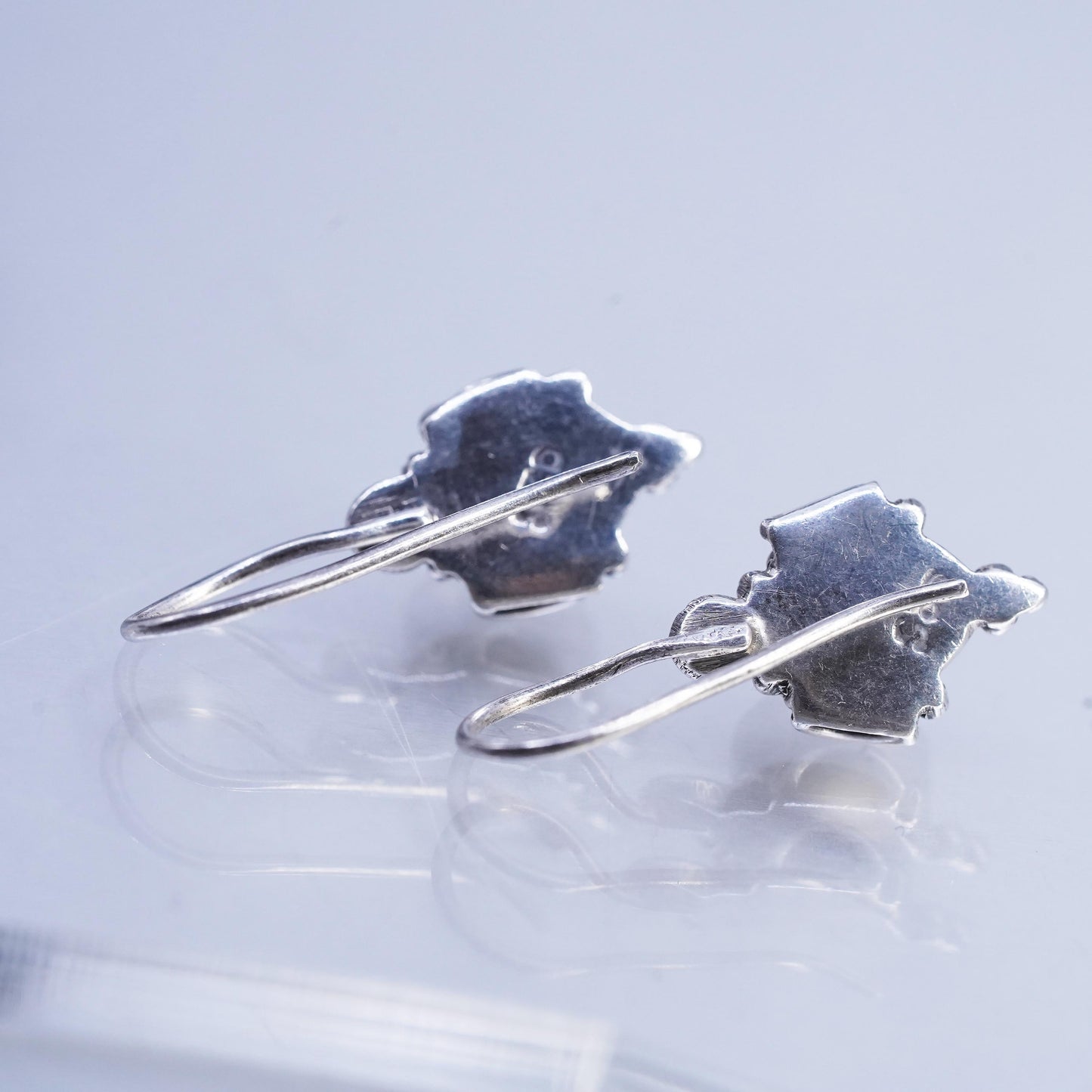 Vintage Sterling 925 silver handmade earrings with moonstone