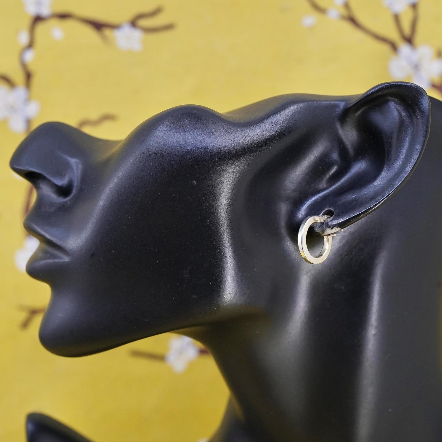0.5", Italian Dyadema vermeil gold plated Sterling silver earrings, 925 hoops