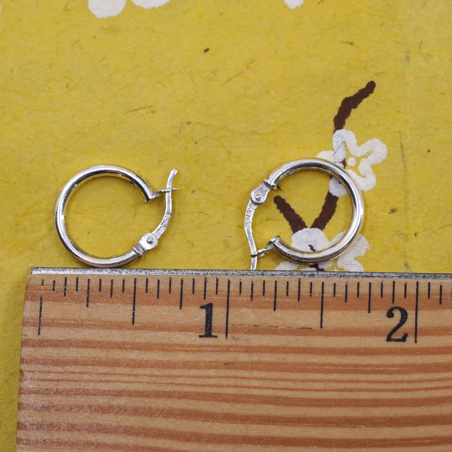 0.5”, Vintage Sterling 925 silver handmade earrings, 925 hoops