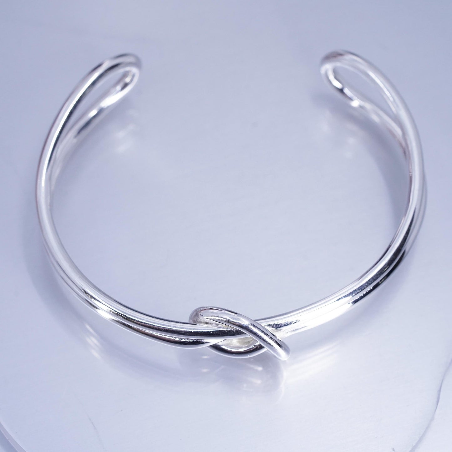 7.75”, Vintage Sterling 925 silver handmade bracelet, twisted knotted cuff