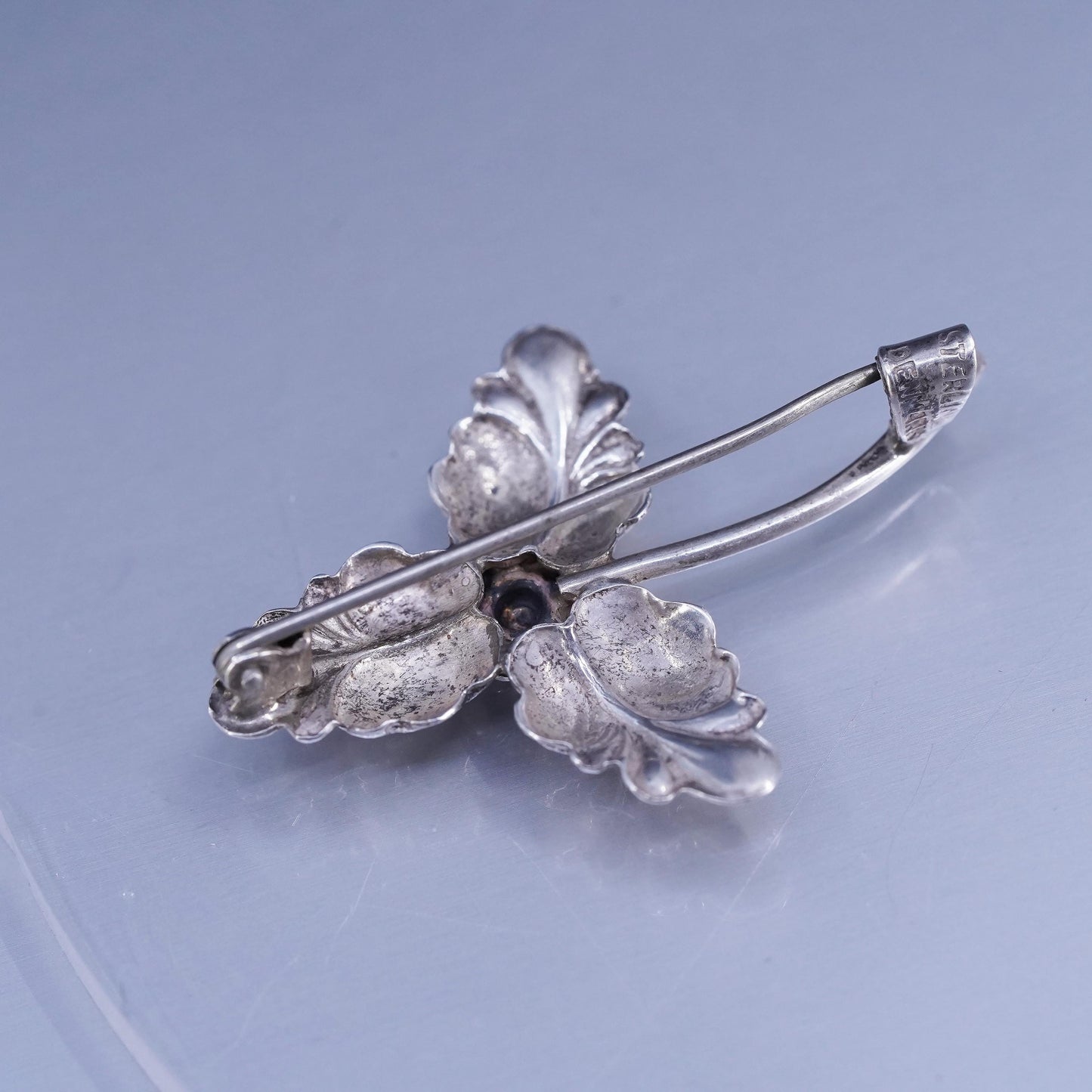 Mid Century HS Denmark Sterling Hermann Siersbol Silver 925 Modernist Brooch