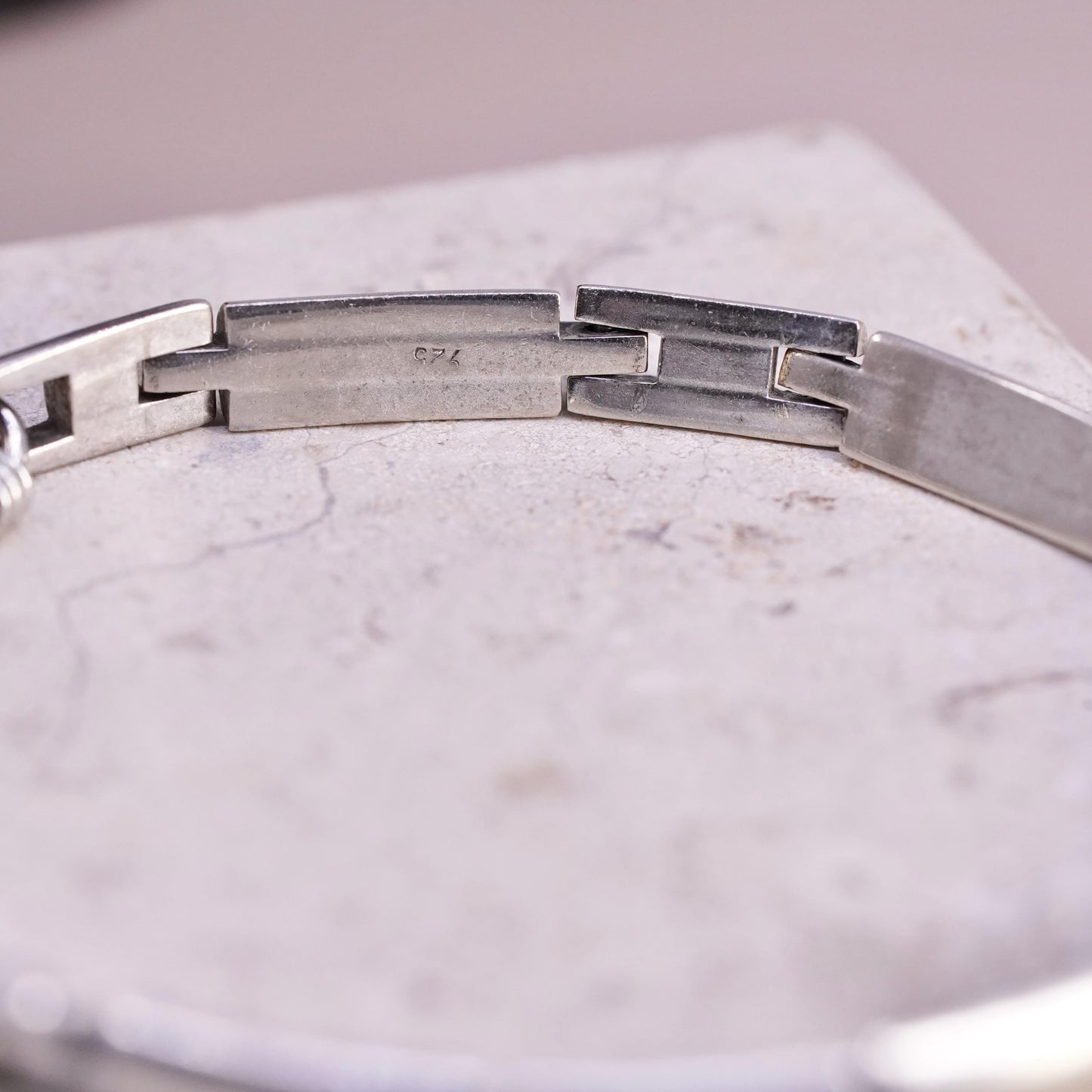 8" 5mm, vintage Sterling silver handmade tennis bracelet, 925 silver long links