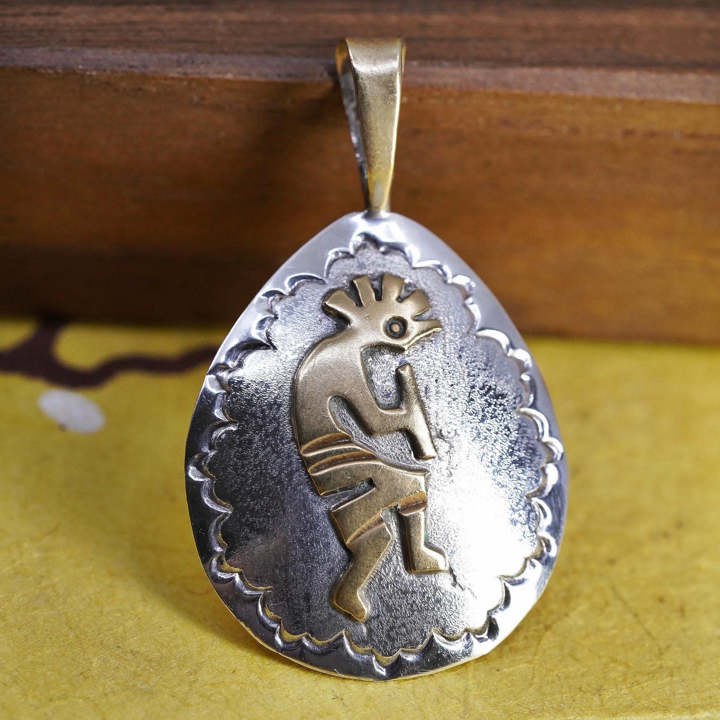 Vintage Kokopelli Sterling silver 925 handmade pendant, Native American jewelry