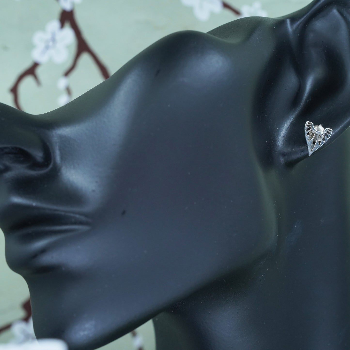 Vintage sterling silver studs, handmade 925 earrings