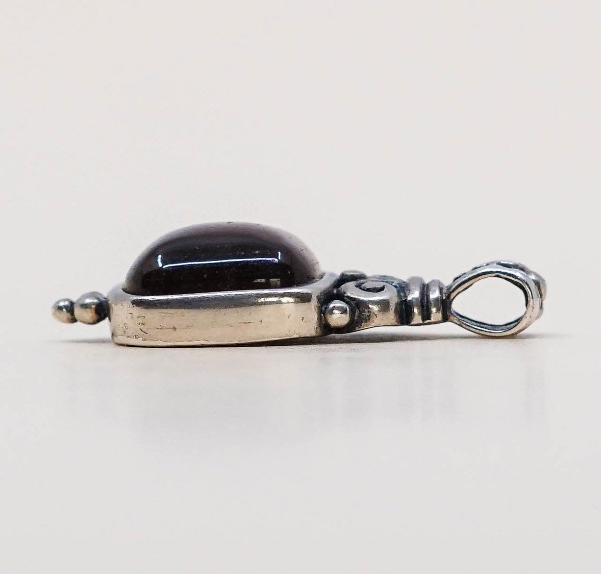 Vintage sterling silver with golden tiger eye, solid 925 silver pendant