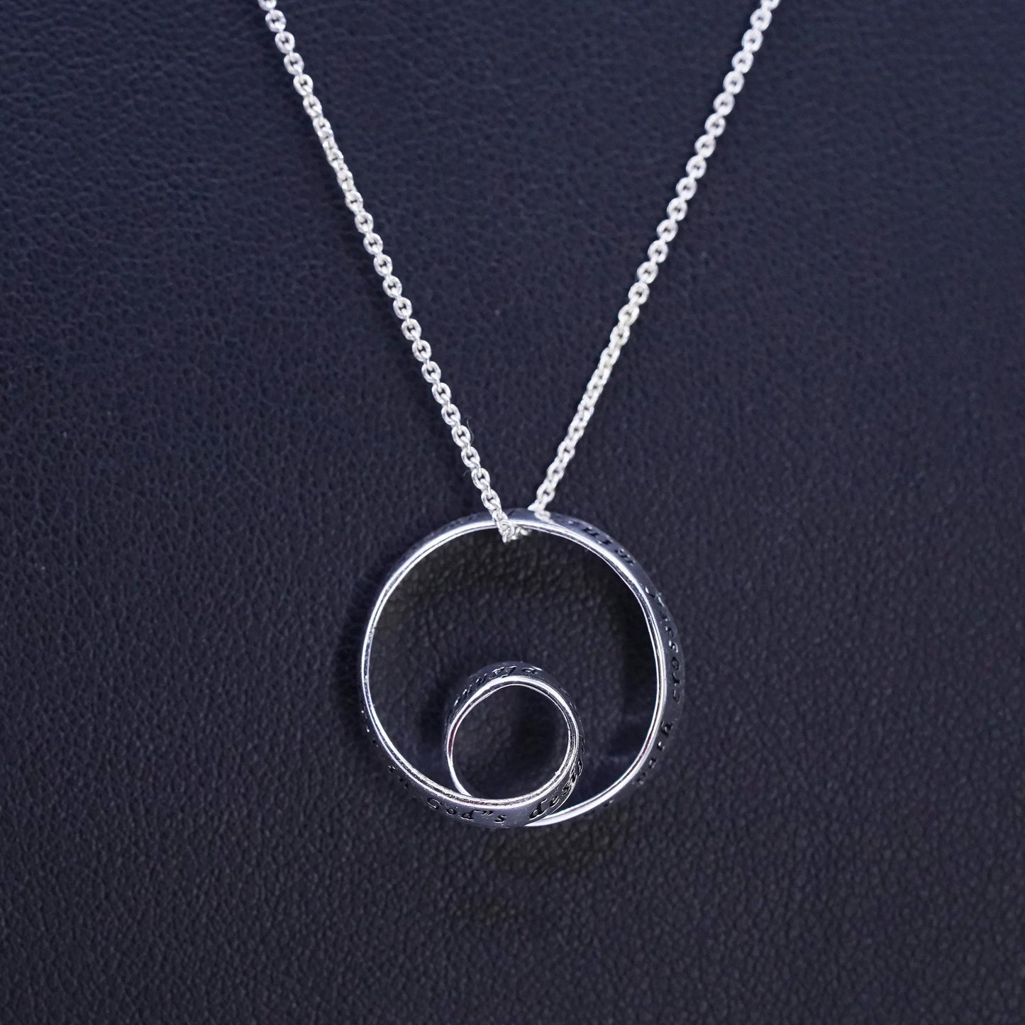 16+2", Sterling 925 silver pendant necklace loop pendant I am thankful God's