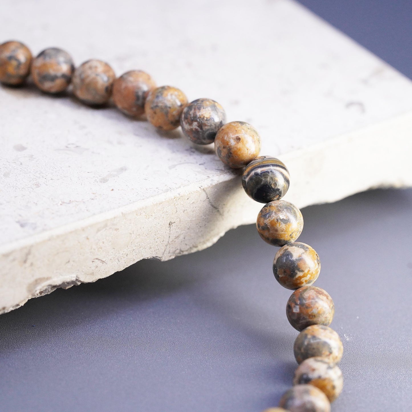 16", vintage Sterling 925 silver handmade necklace with Jasper beads