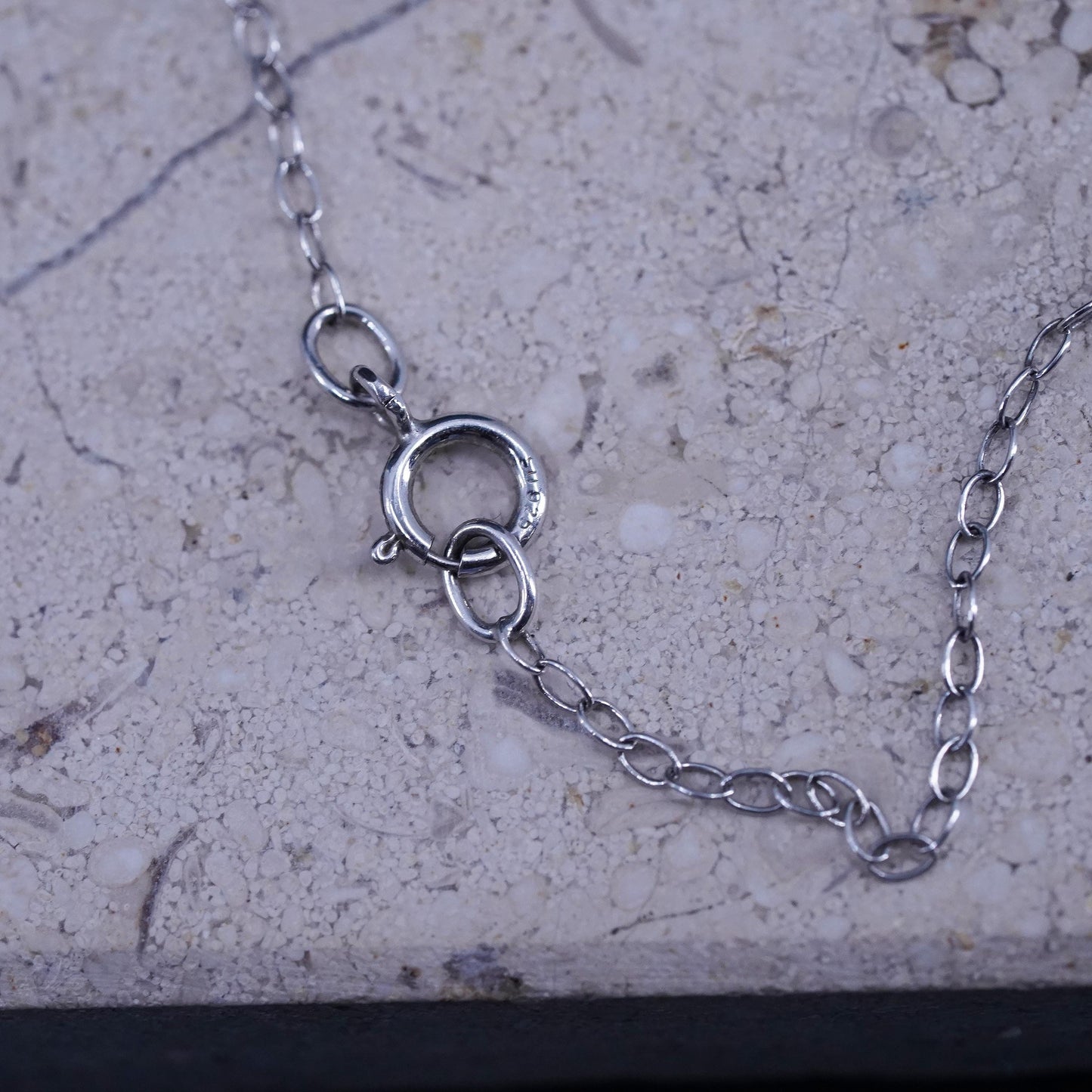 18”, Sterling silver Pearl necklace, 925 silver circle pearl quartz pendant