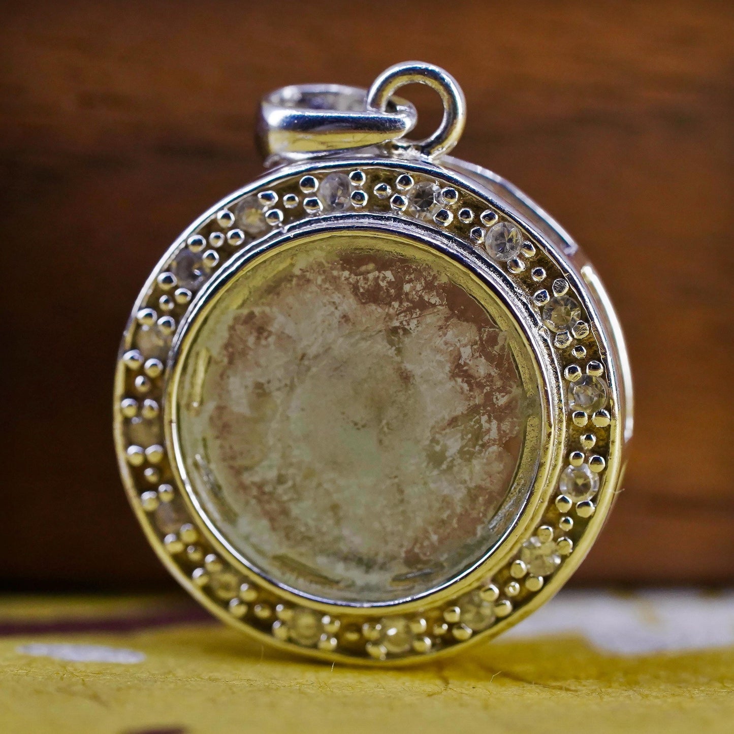 Vintage jewelry Sterling 925 Silver Handmade Pendant w/ Jerusalem cross inside