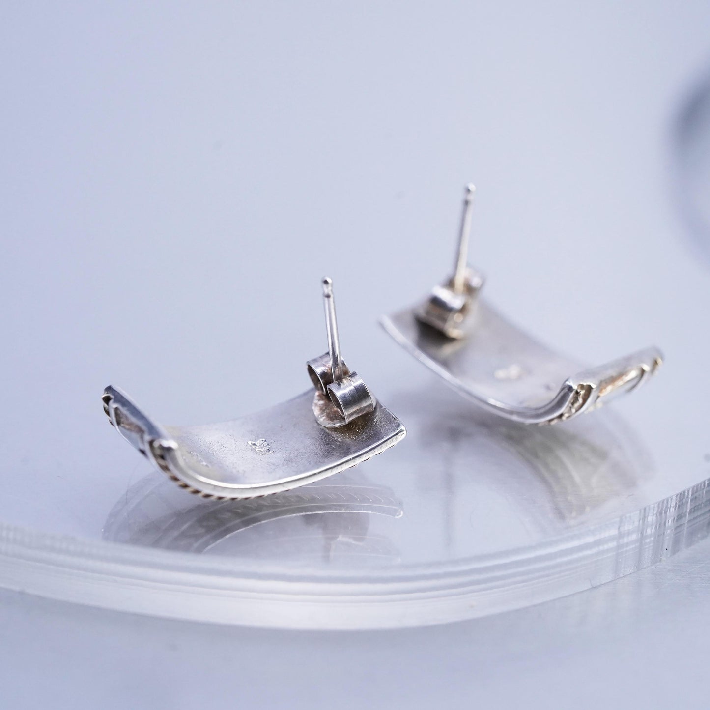 925 Sterling Silver Roman Number Earrings, 14K yellow gold huggie Studs Hoops