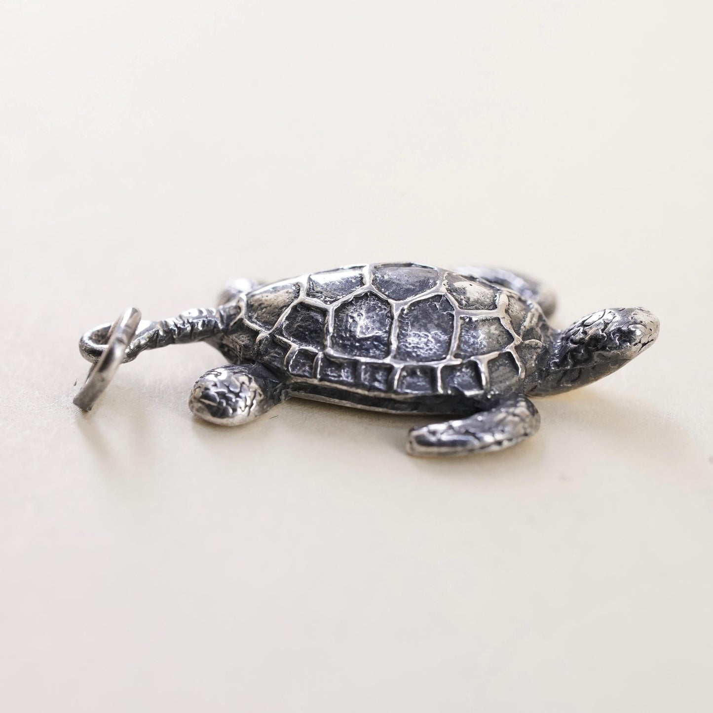 Sterling Silver Sea Turtle Pendant, 925 Ocean Turtle Jewelry, Marine Life Charm