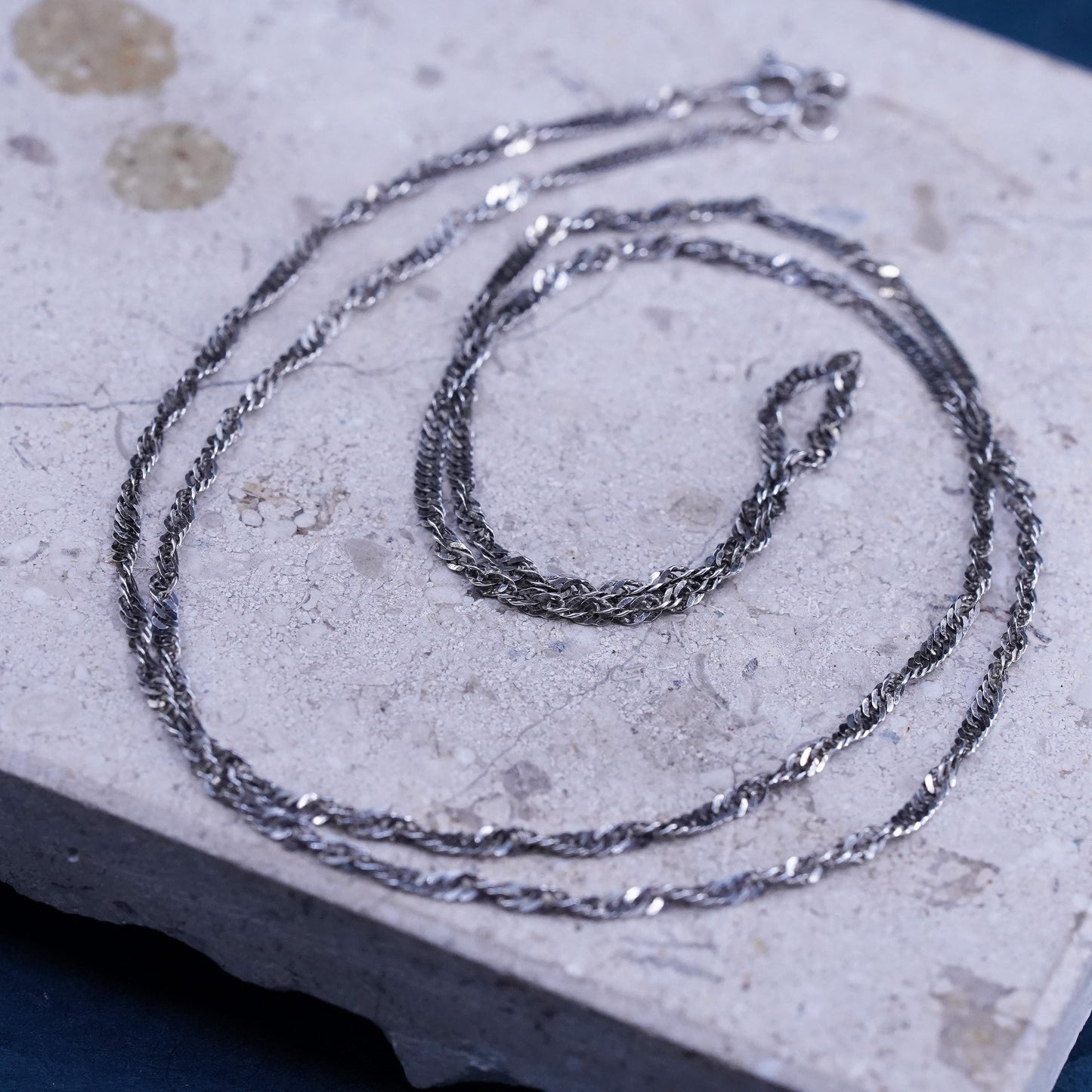 24" 2mm, Sterling silver handmade necklace, 925 twisted curb link chain