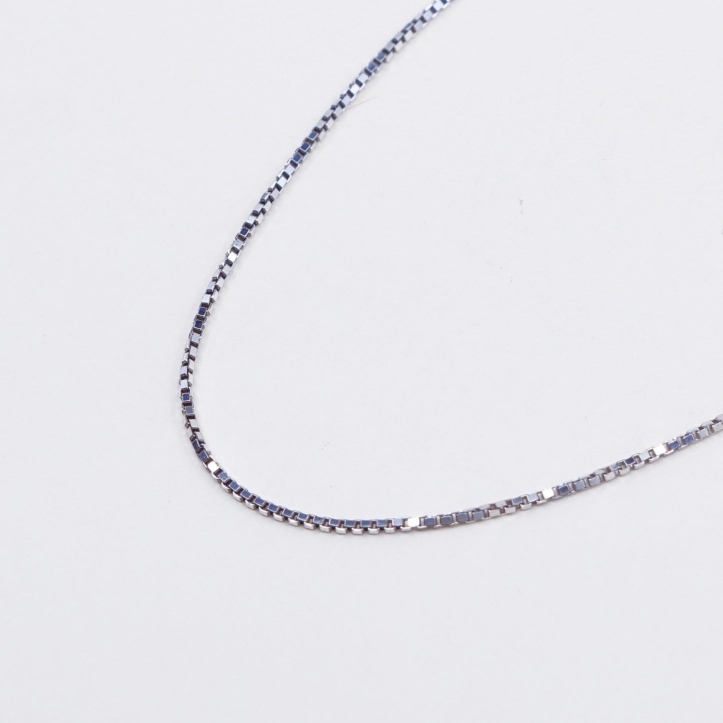 24”, 1mm, Vintage diagonal Italian sterling silver box chain, Italy chain