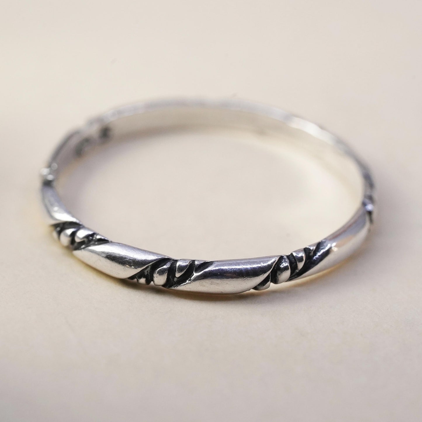 Size 10, vintage Shube Sterling silver handmade ring, stackable 925 cable band