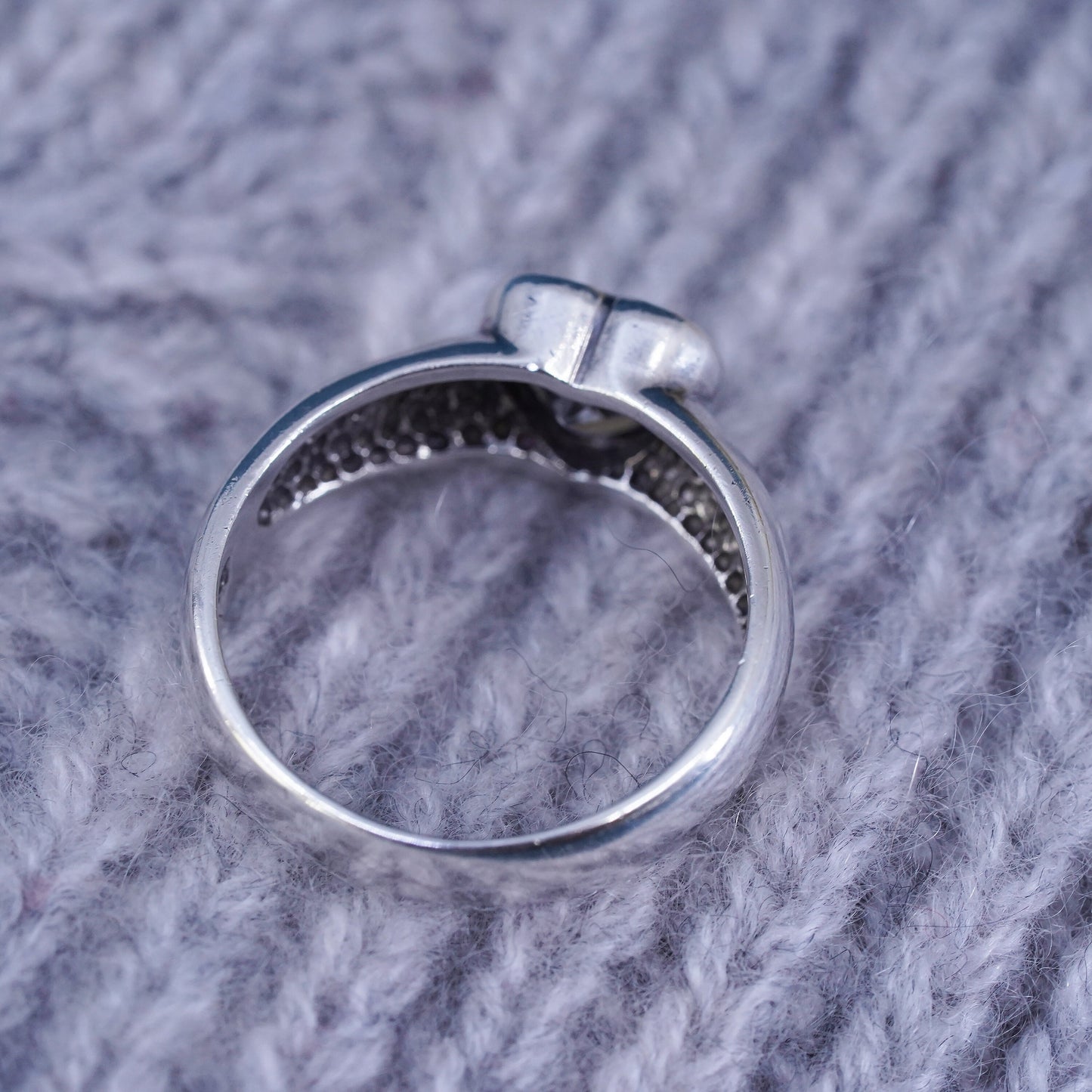 Size 7, vintage Sterling silver 925 engagement ring with cz heart