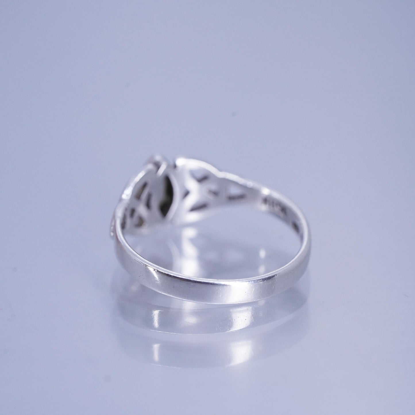 Size 7, Sterling 925 silver handmade ring, Irish Celtic knot textured band