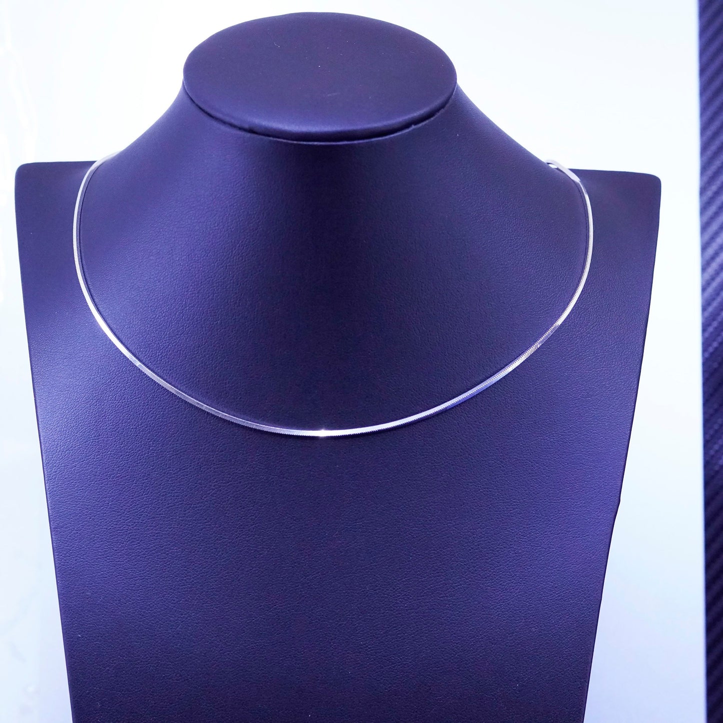 20”, 1mm, vintage Sterling silver handmade necklace, 925 Square snake chain