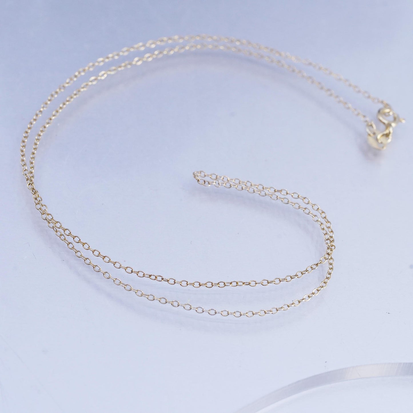 18", vintage vermeil gold over Sterling 925 silver handmade circle necklace