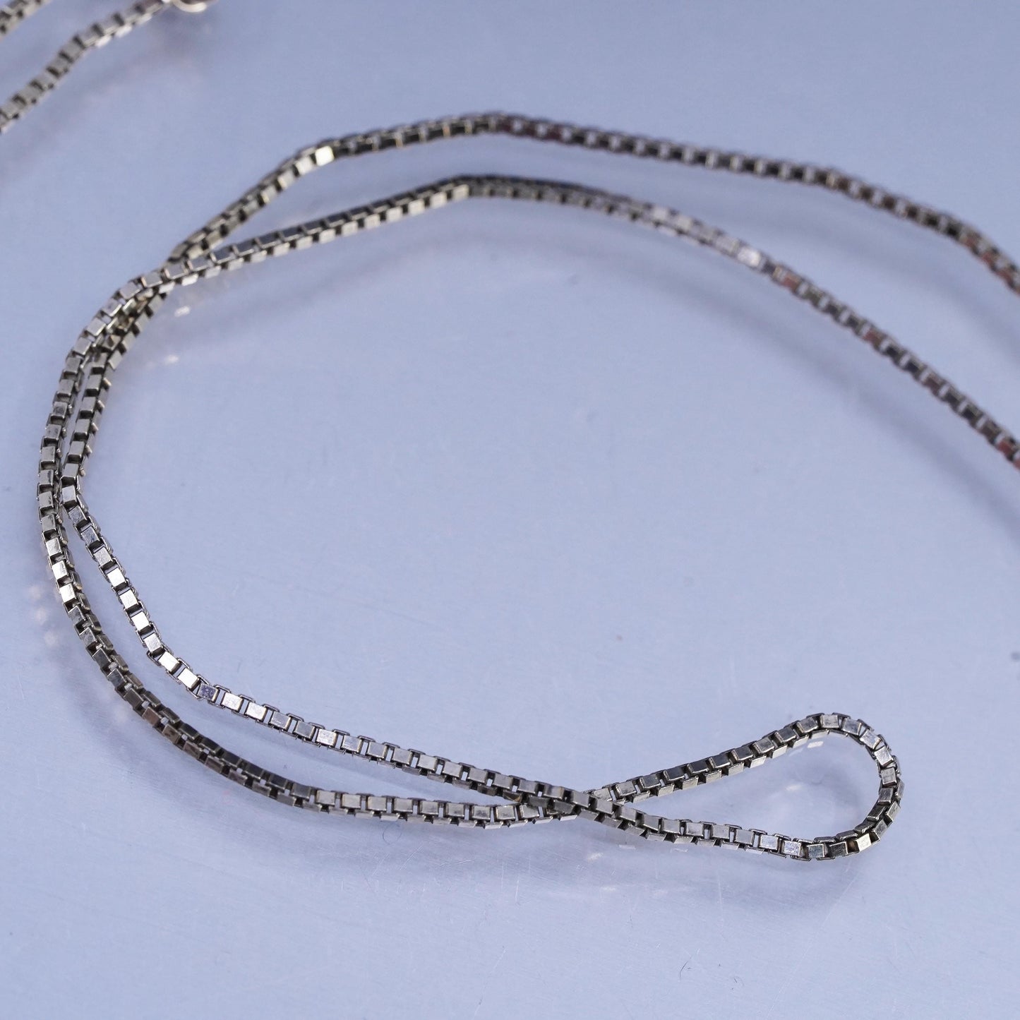 30" 1.6mm, vintage Italian gold plated Sterling 925 silver box chain necklace
