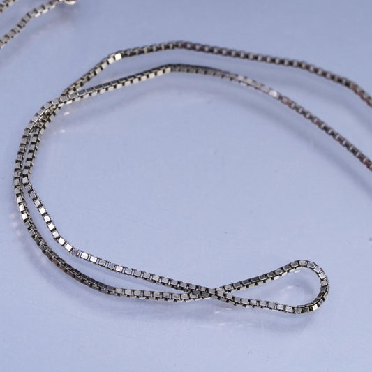 30" 1.6mm, vintage Italian gold plated Sterling 925 silver box chain necklace