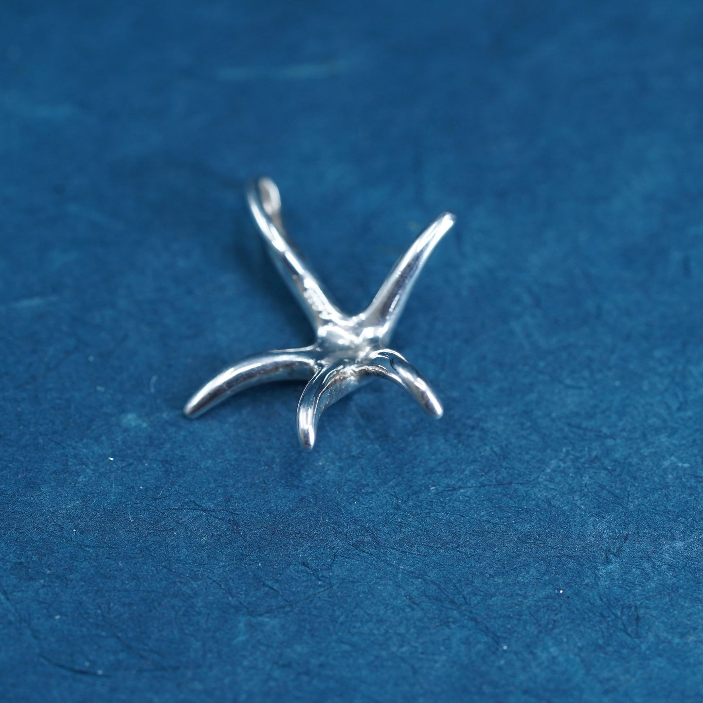 Vintage Sterling silver handmade pendant, 925 starfish tag charm