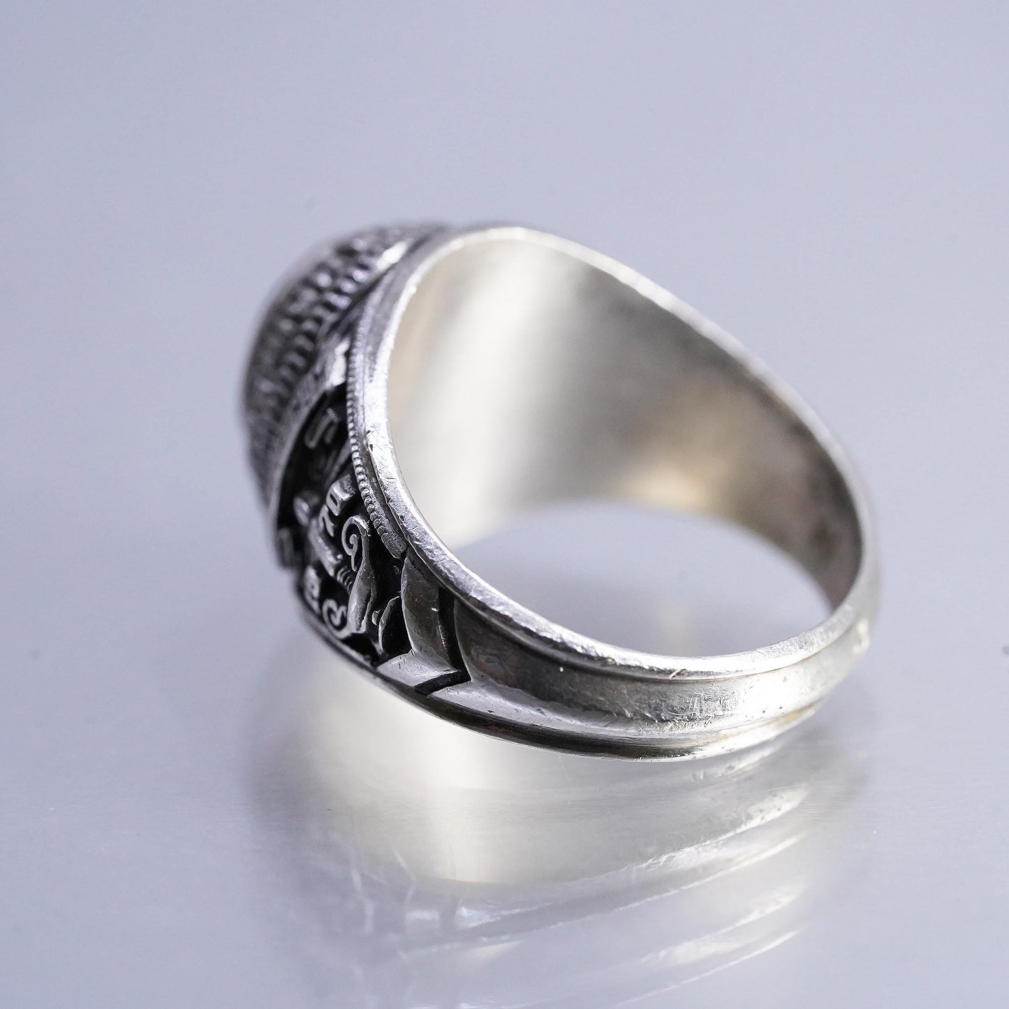 1979 Rockville High School Class Ring, 925 Sterling Silver Sapphire Graduation