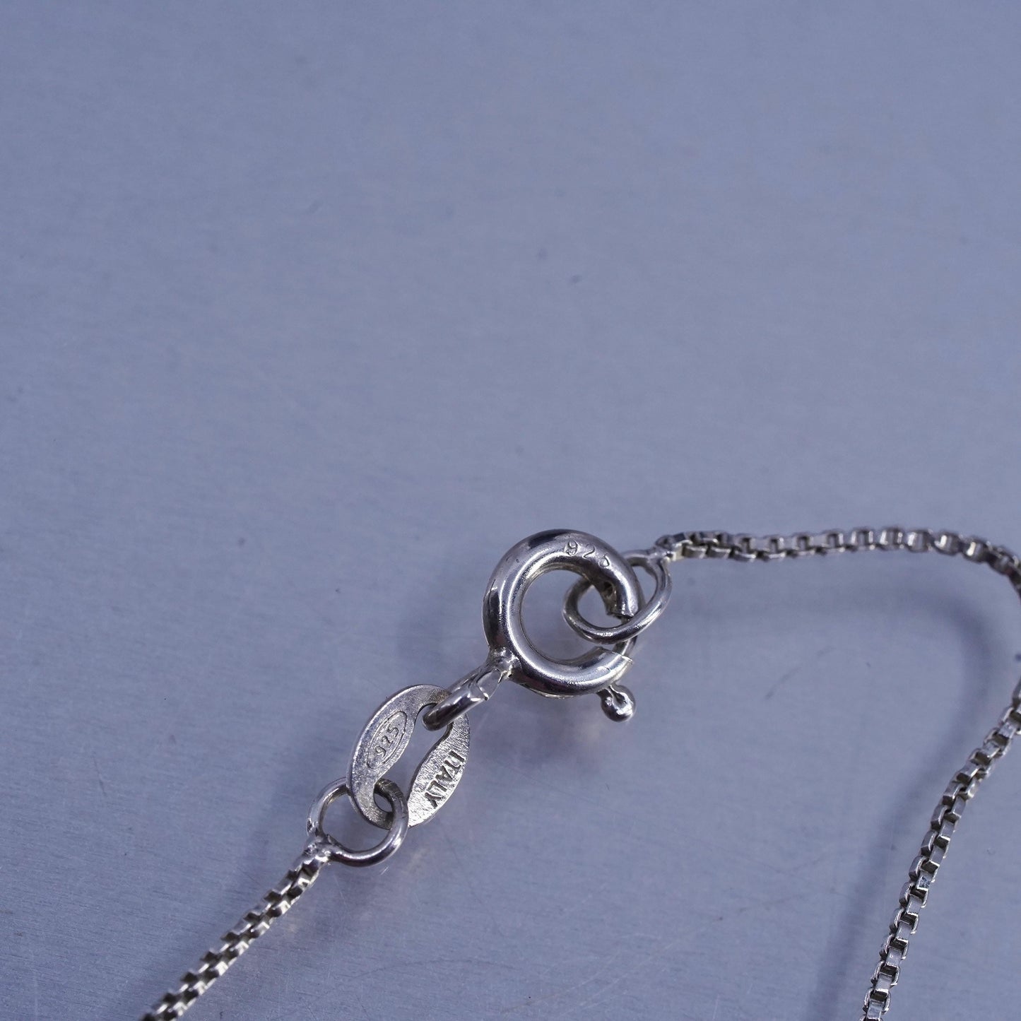 16", Vintage Sterling 925 circle silver handmade necklace with double C pendant