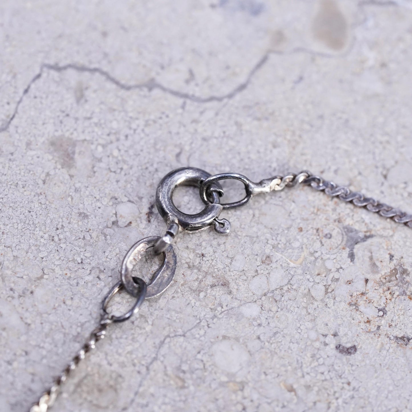 20", 1mm, vintage Sterling silver handmade necklace, 925 s link chain