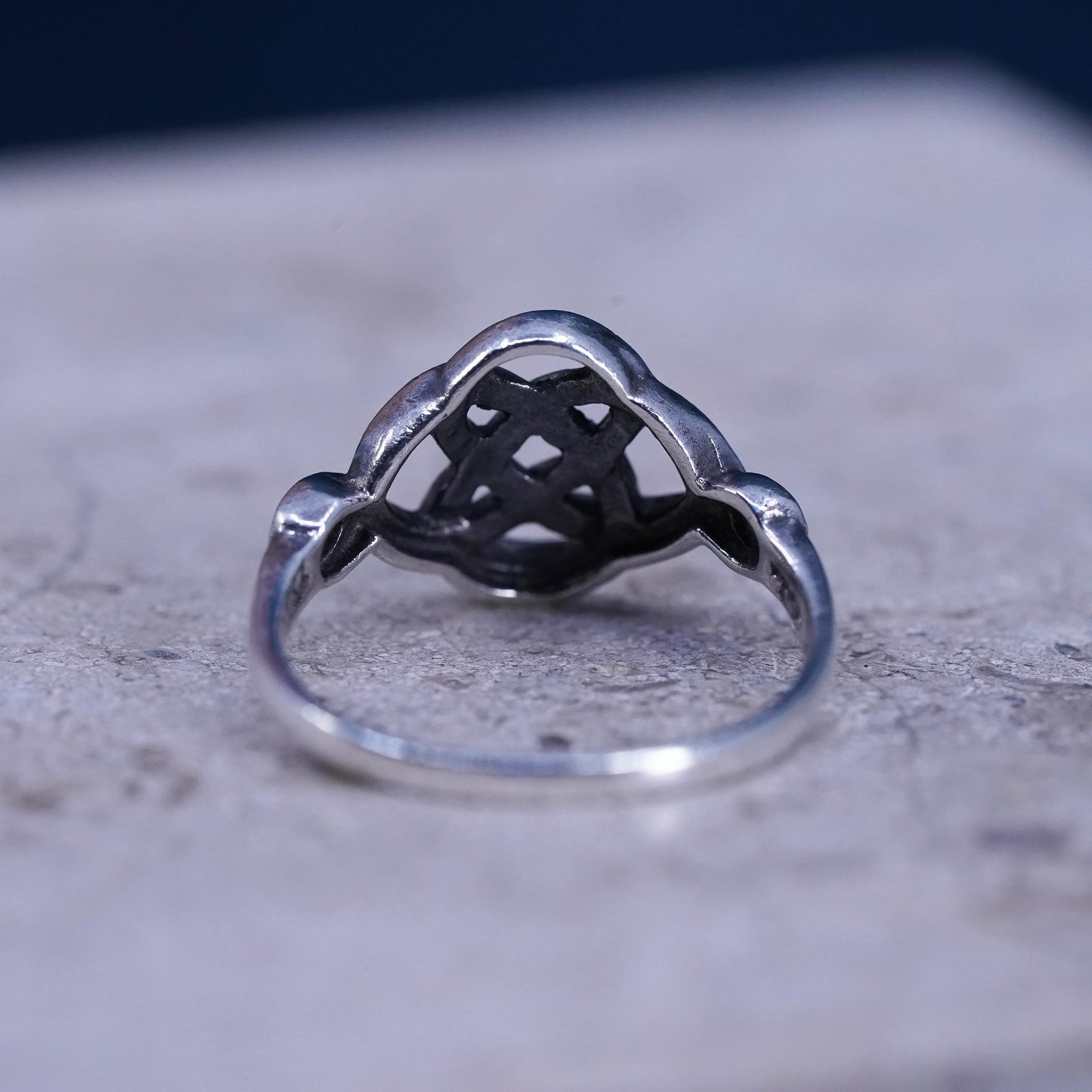 Size 6.5, vintage Sterling silver handmade ring, irish celtic knot 925 band