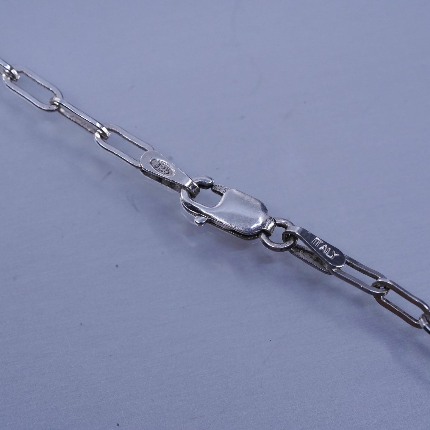 30” 3mm, vintage Italian Sterling 925 silver elongated chain necklace