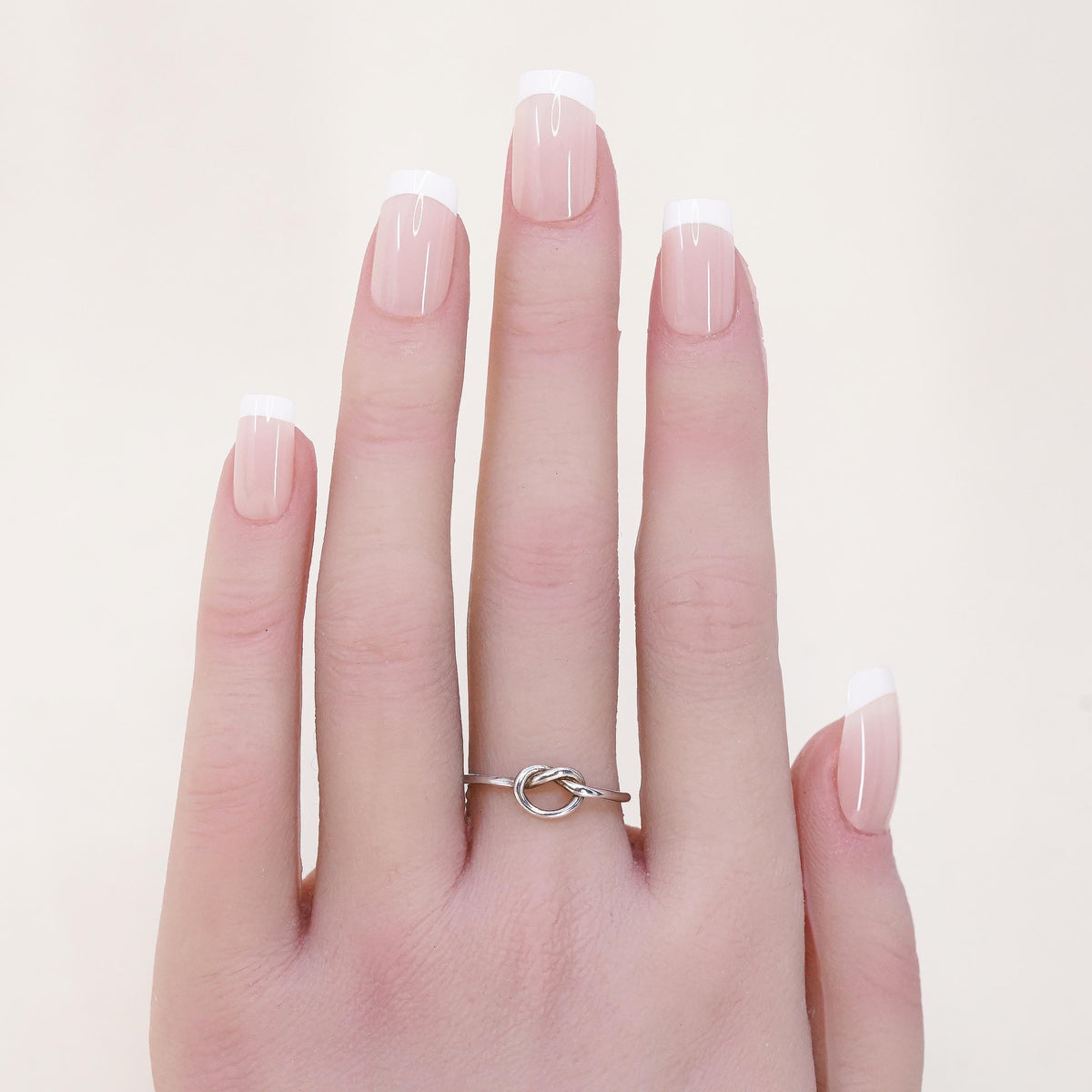 Size 8, Vintage sterling silver friendship ring, 925 handmade knotted band