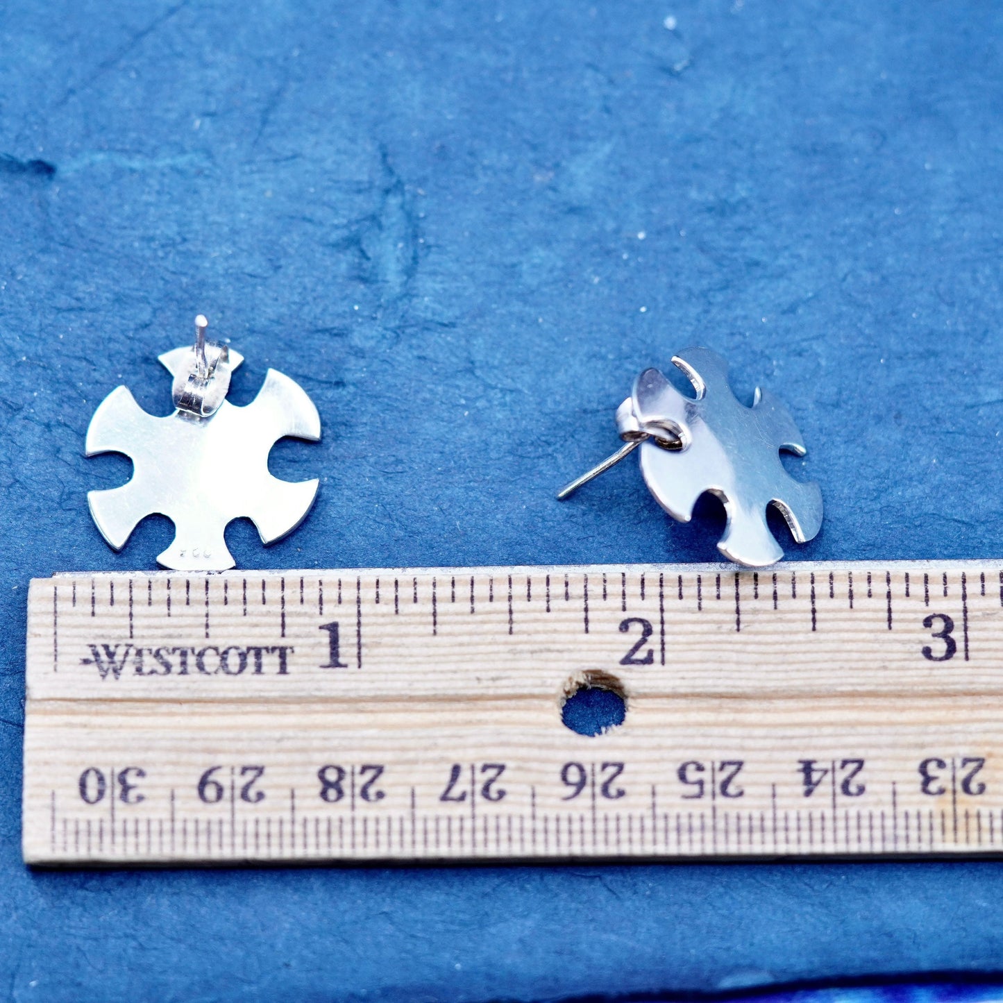 vintage Sterling 925 silver handmade studs earrings