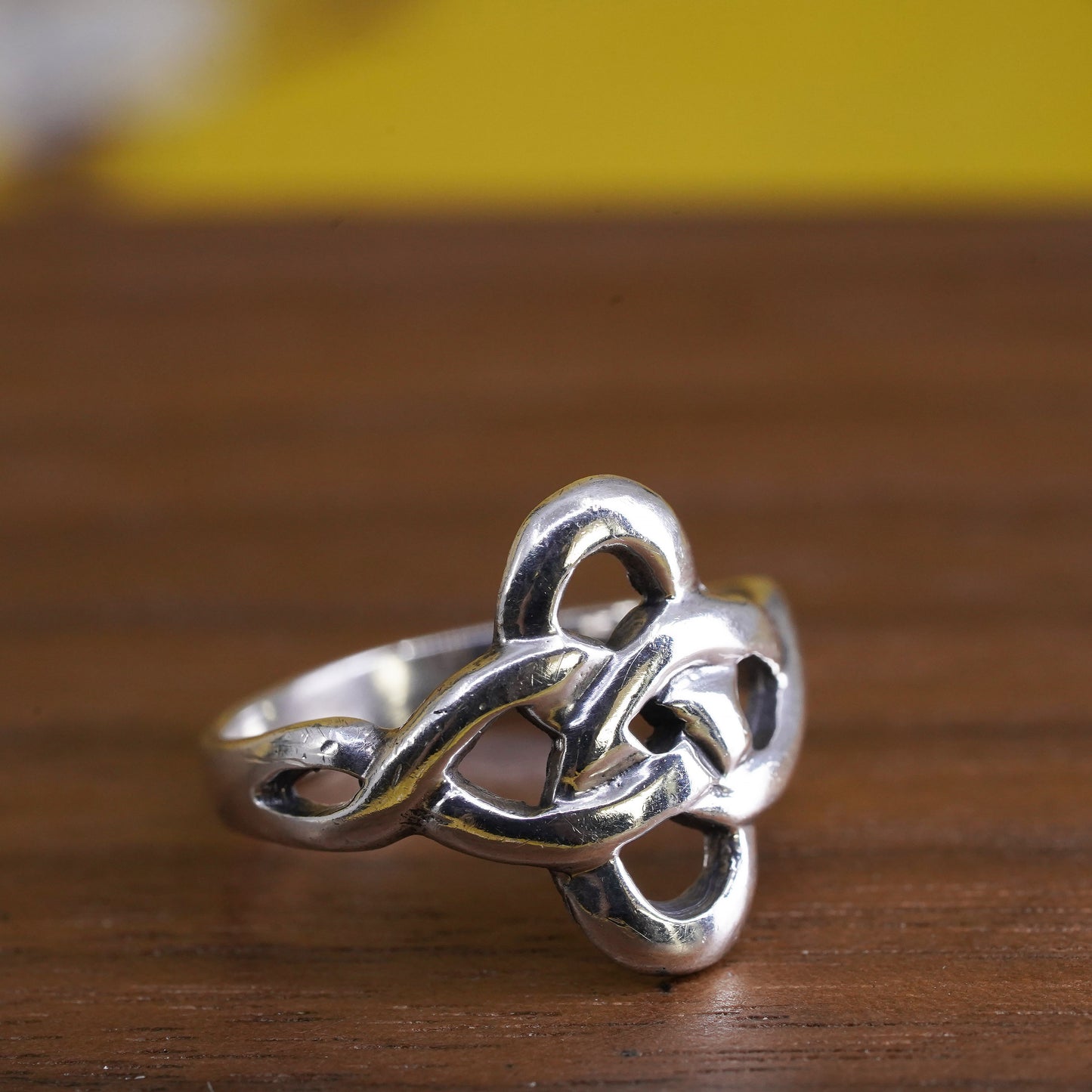 Size 4.75, vintage Sterling silver handmade wired ring, 925 Irish band