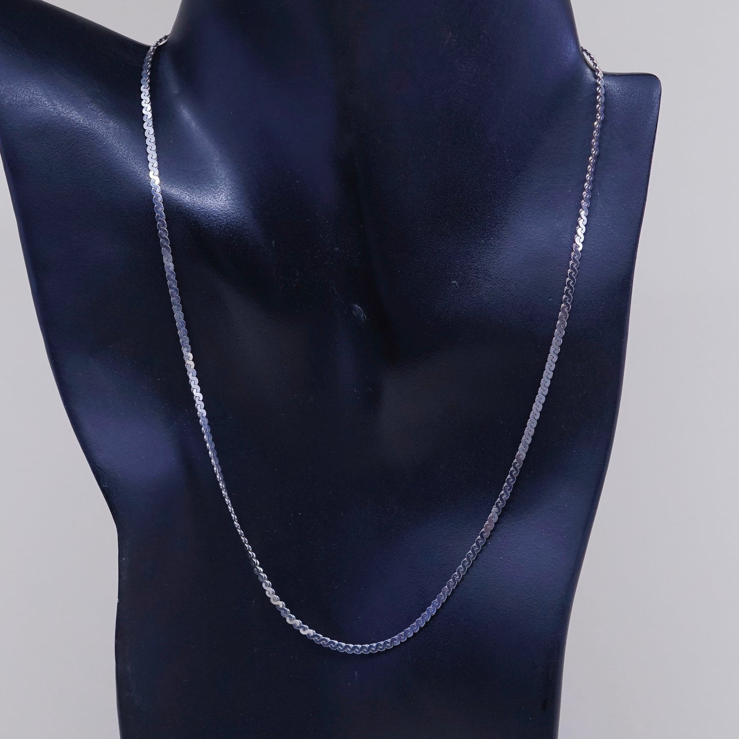 18”, 2mm, vintage Sterling silver handmade necklace, 925 S link chain