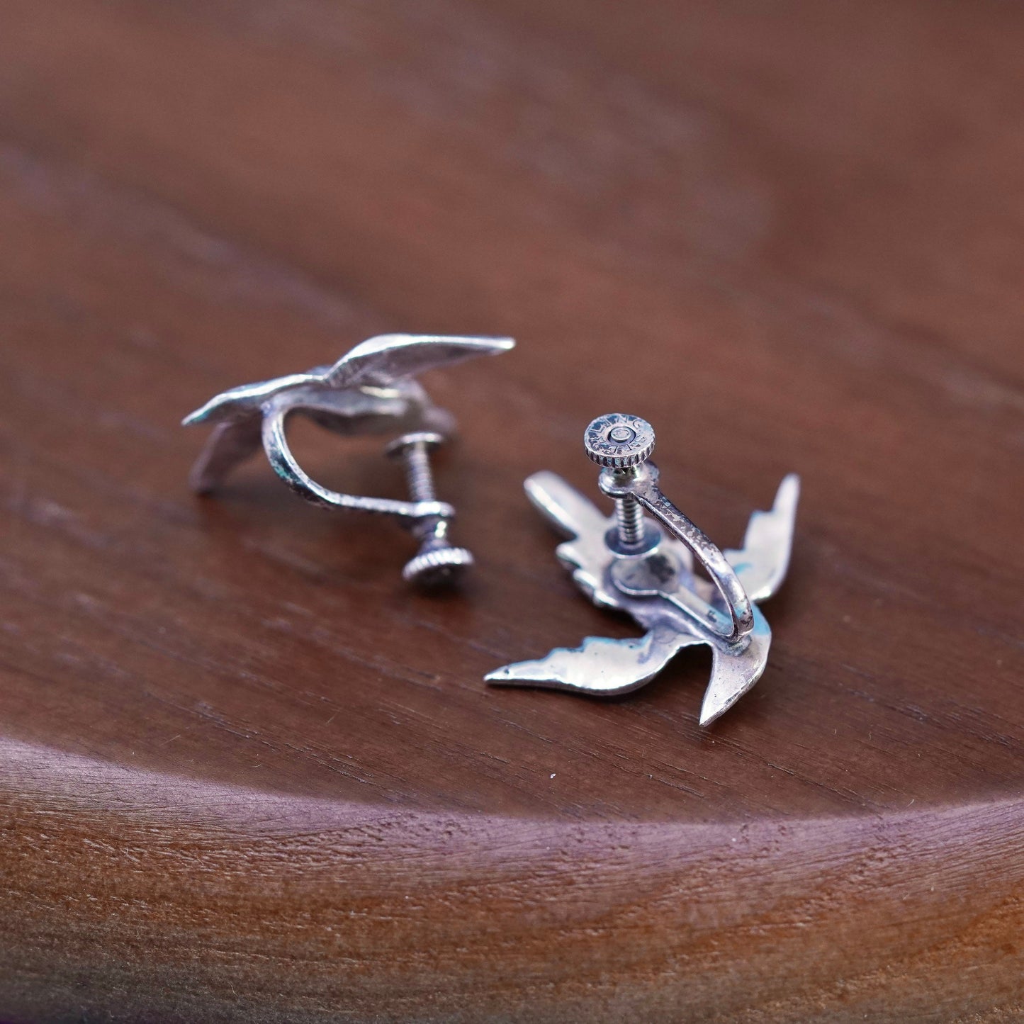 Vintage taxco Sterling silver screw back earrings, 925 dandelion