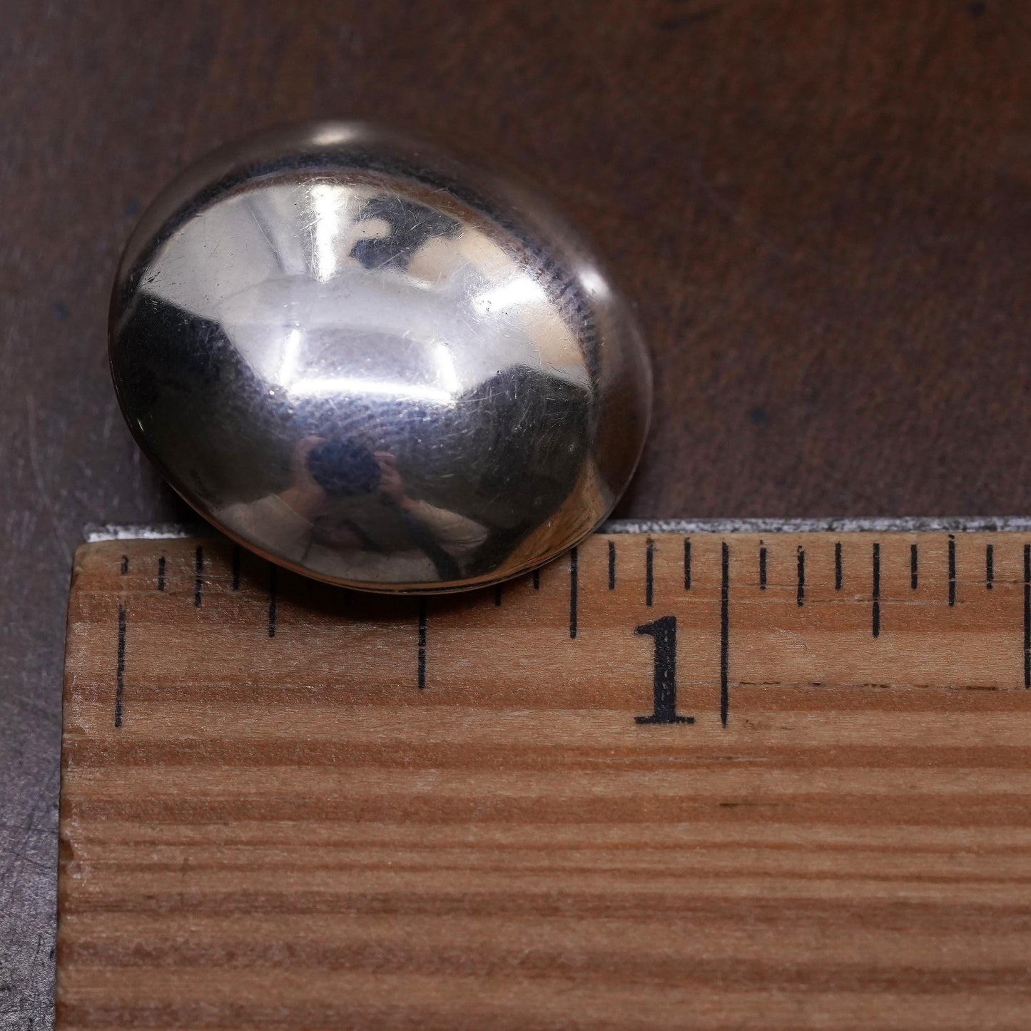 VTG Mexican sterling silver handmade single earring, 925 silver circle clip on