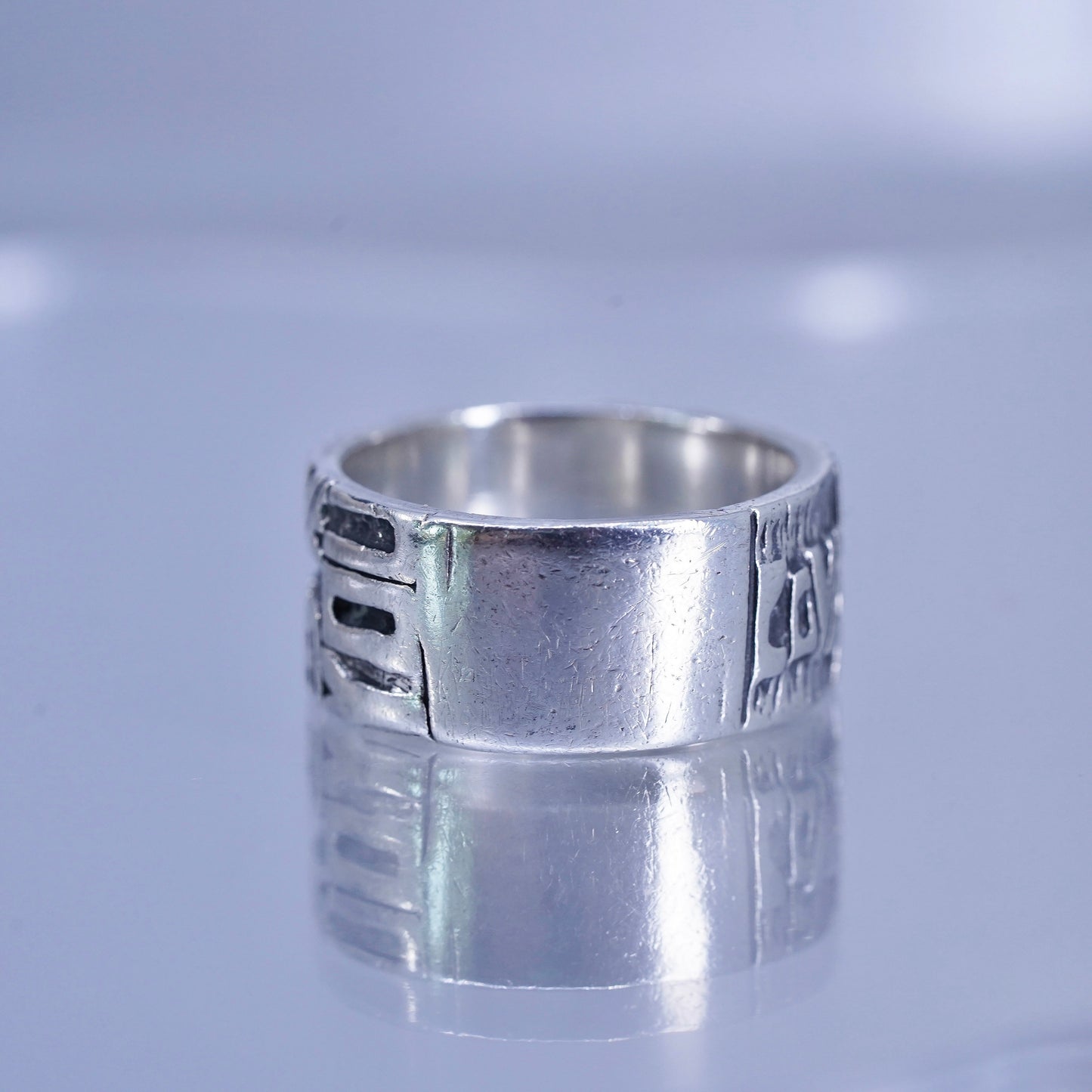 Size 10.5, Sterling 925 silver ring, “Love one another i have loved you” band
