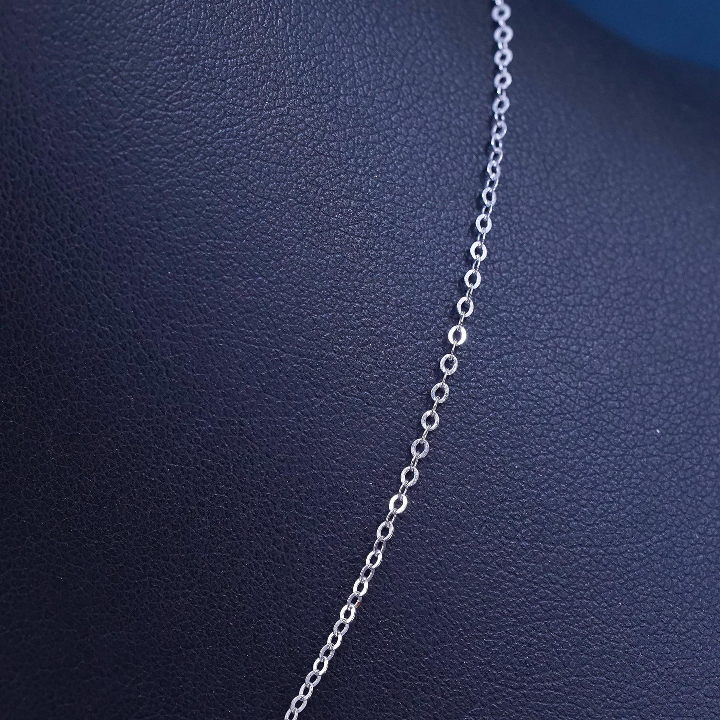 16”, 1mm, vintage Sterling silver handmade necklace, 925 flatten circle chain