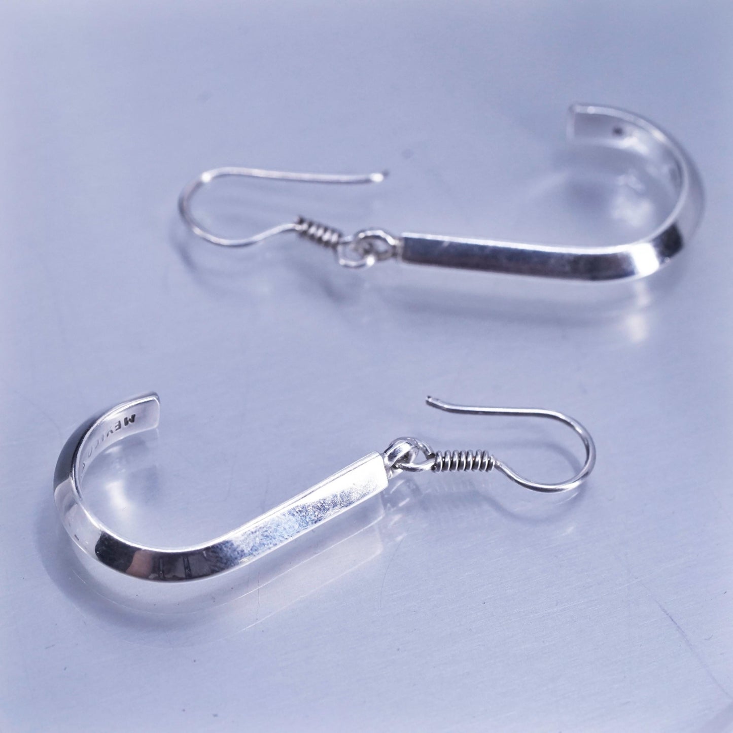 Vintage Mexican Sterling 925 silver handmade letter J earrings
