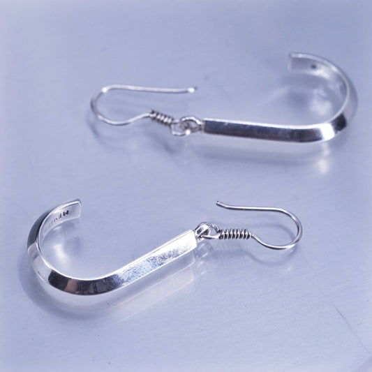 Vintage Mexican Sterling 925 silver handmade letter J earrings